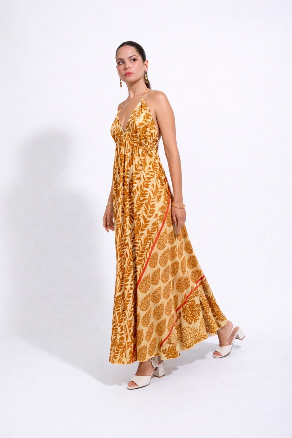 Vestido Indú Floral - Camell