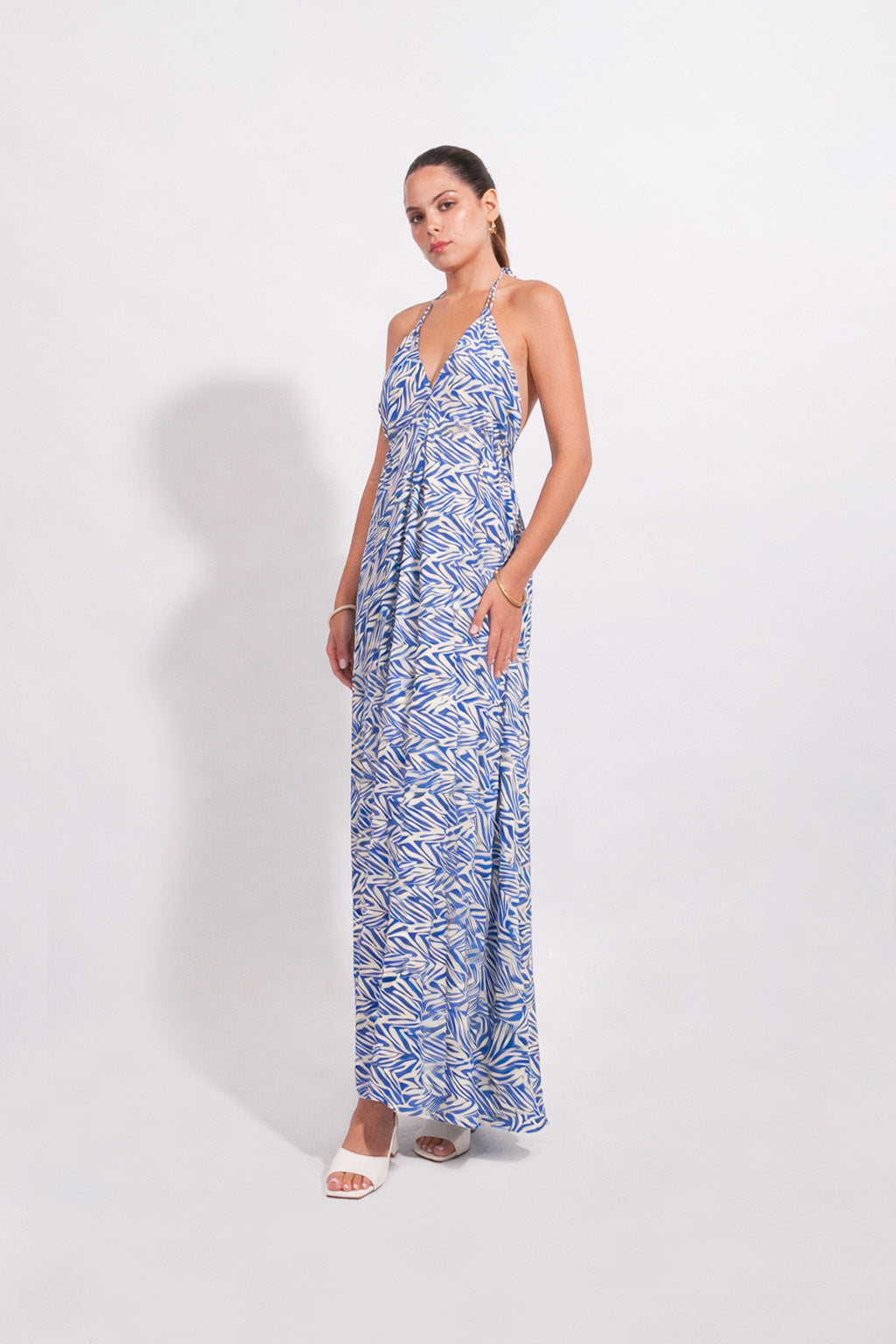 Vestido Tropical -Azul Eléctrico