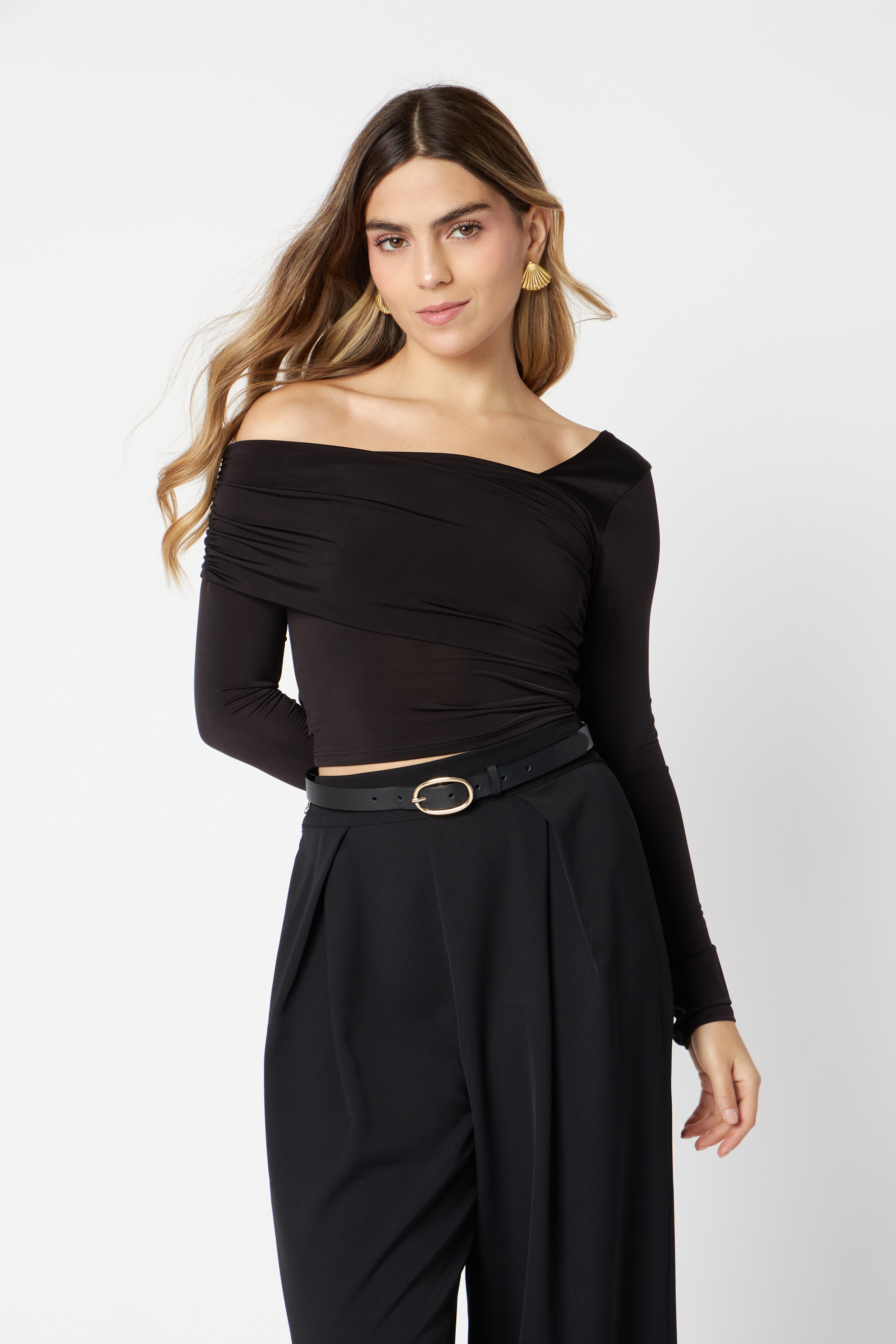 Top One Shoulder - Negro