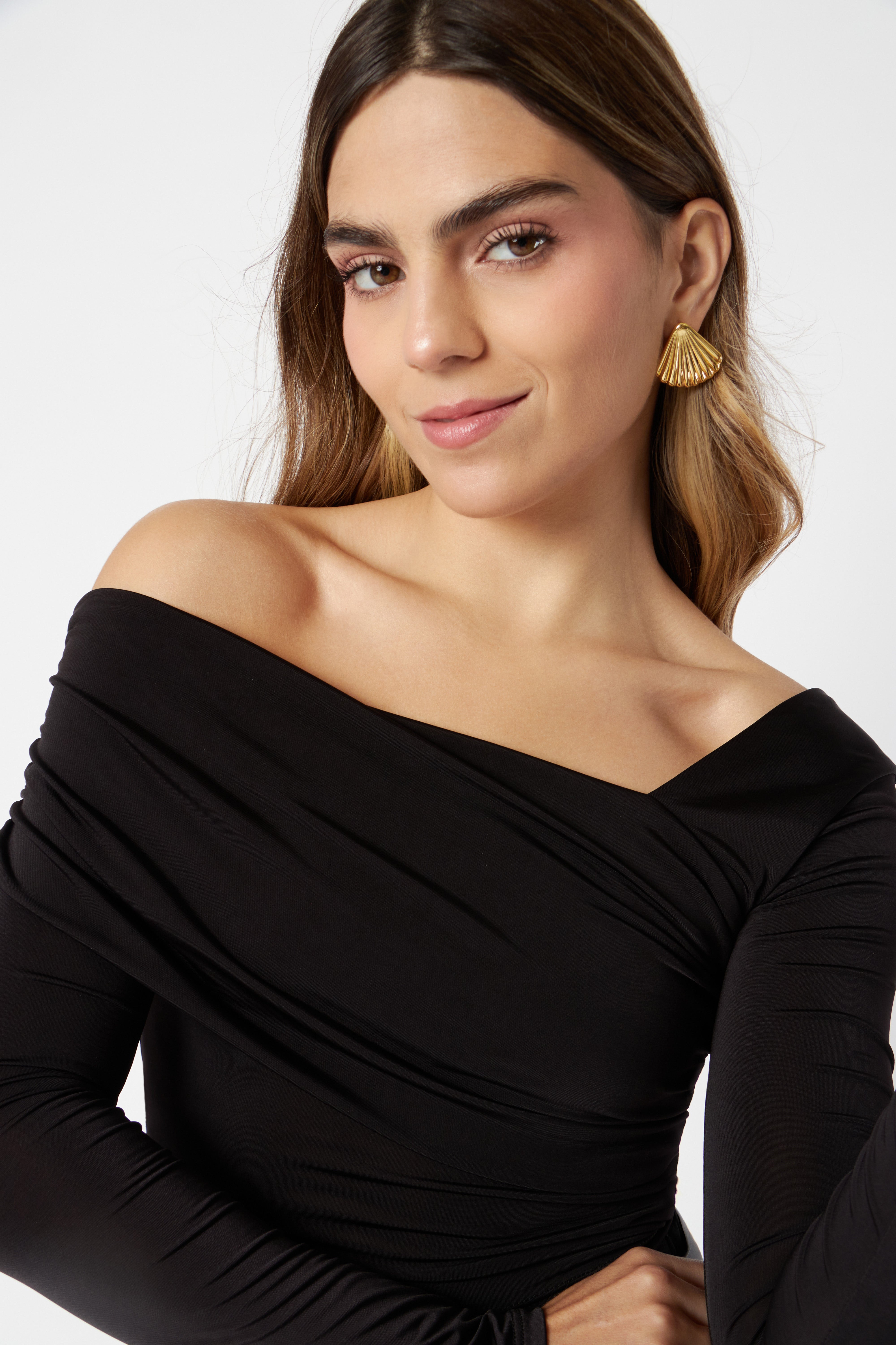 Top One Shoulder - Negro