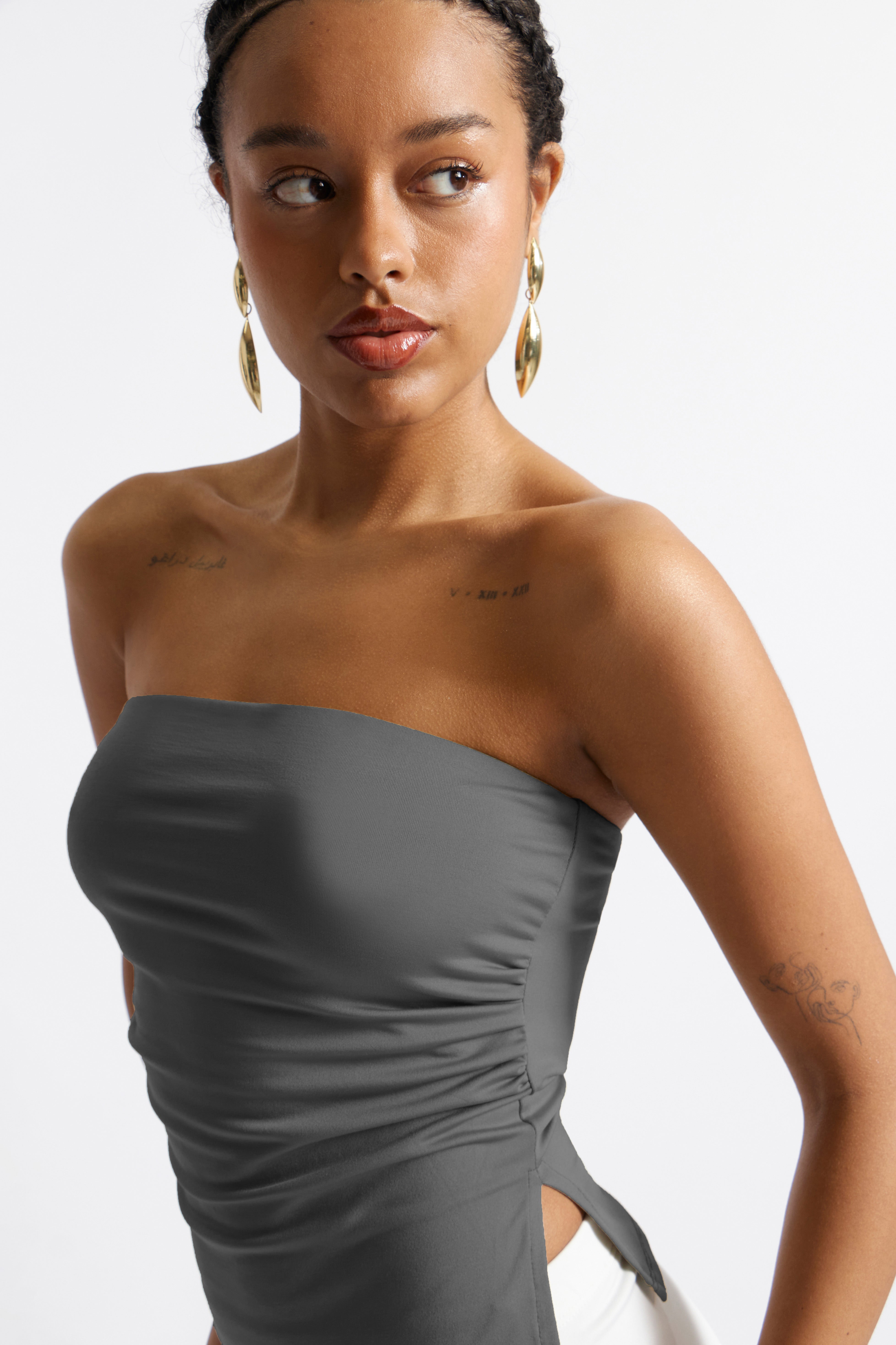 Top Strapples Recto - Gris