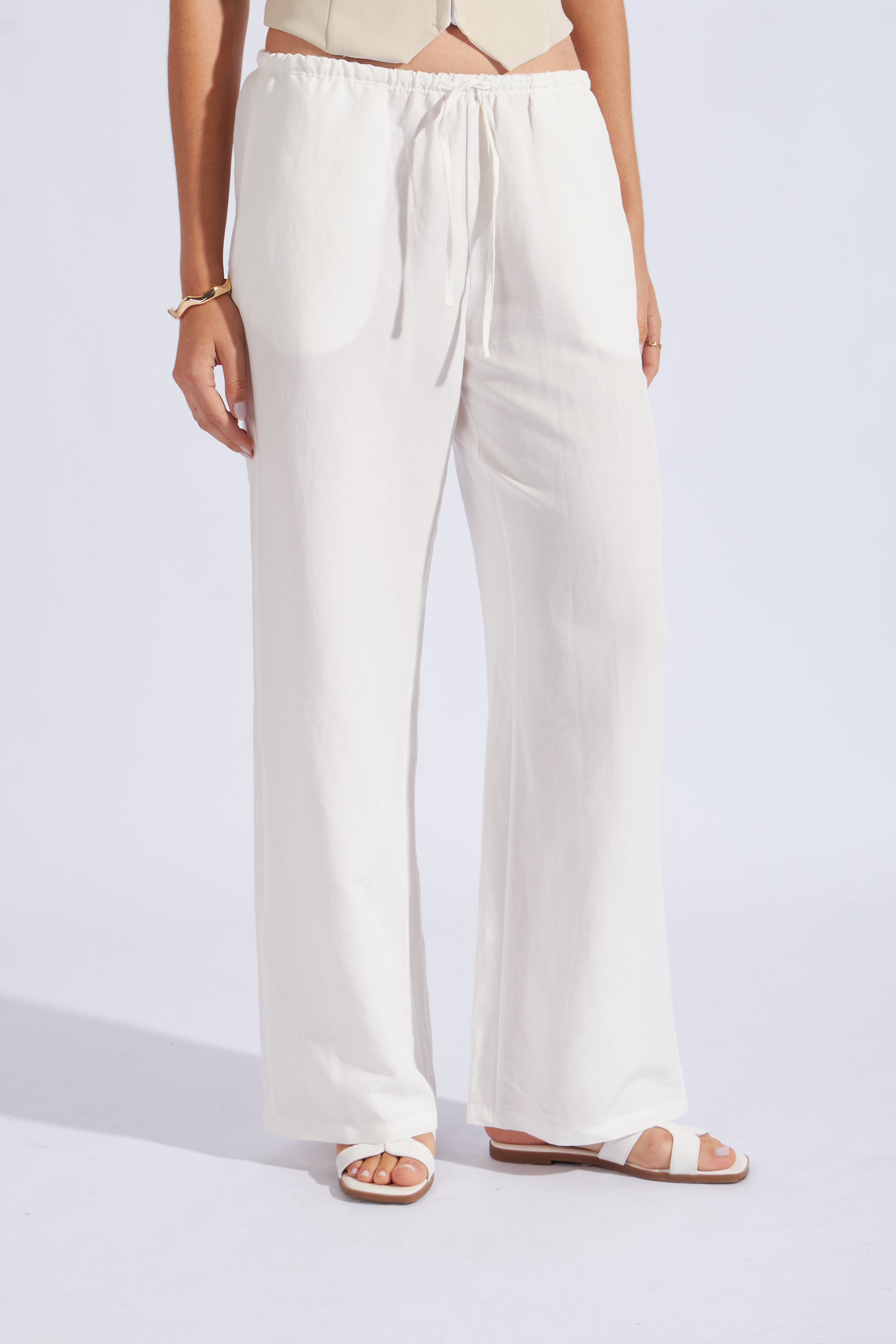 Pantalón Comfy Lino - Perla