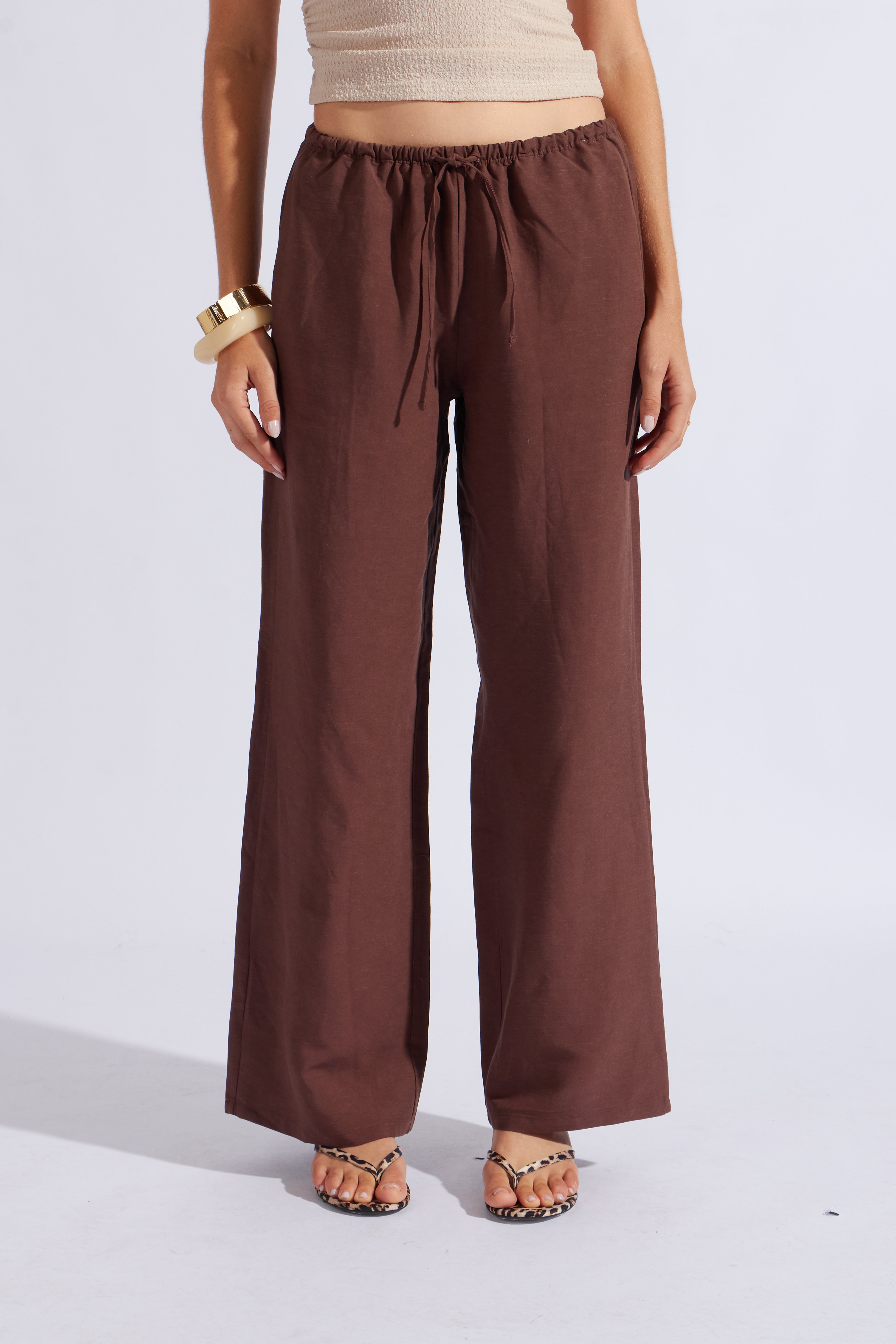 Pantalón Comfy Lino - Marrón