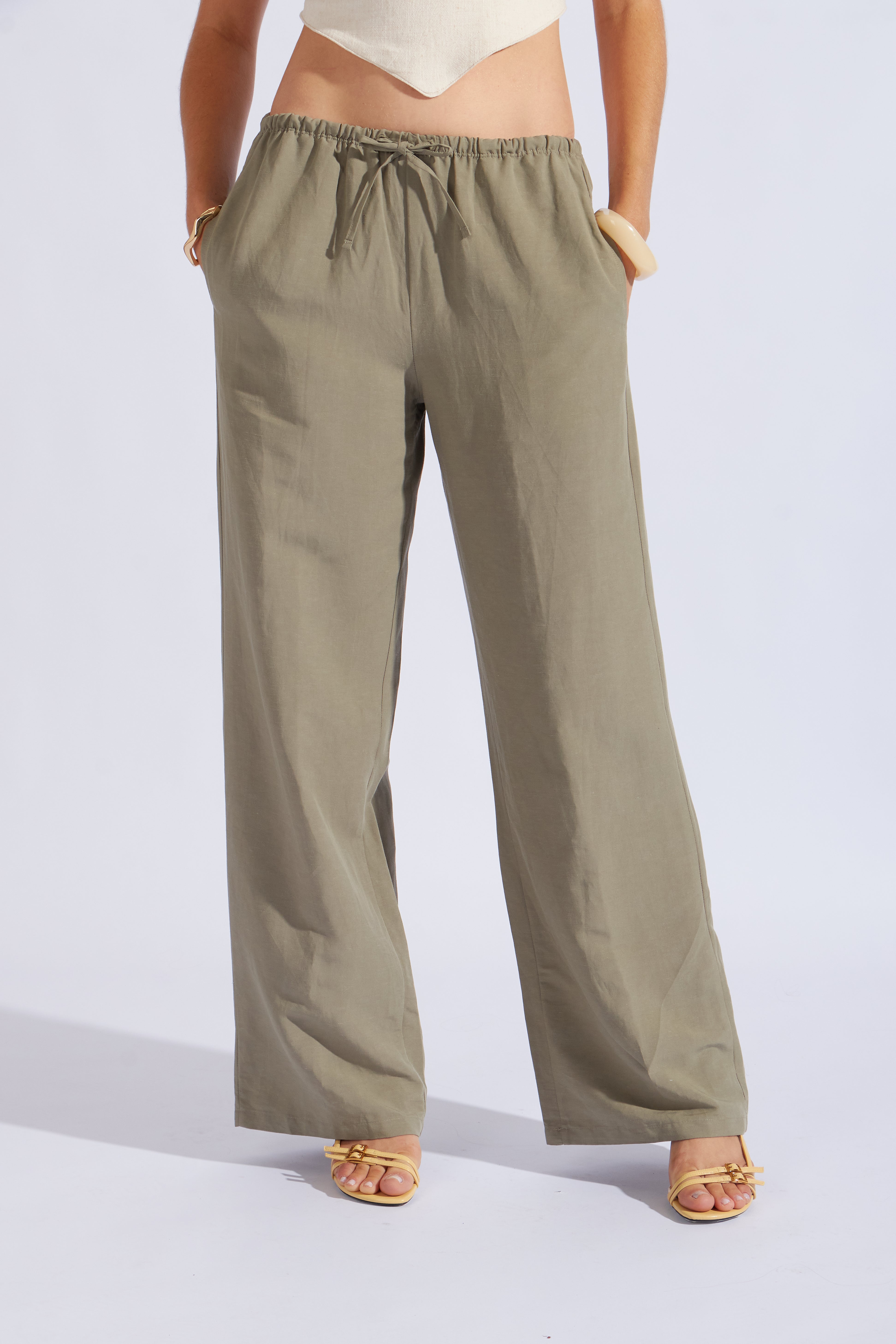 Pantalón Comfy Lino - Verde Olivo