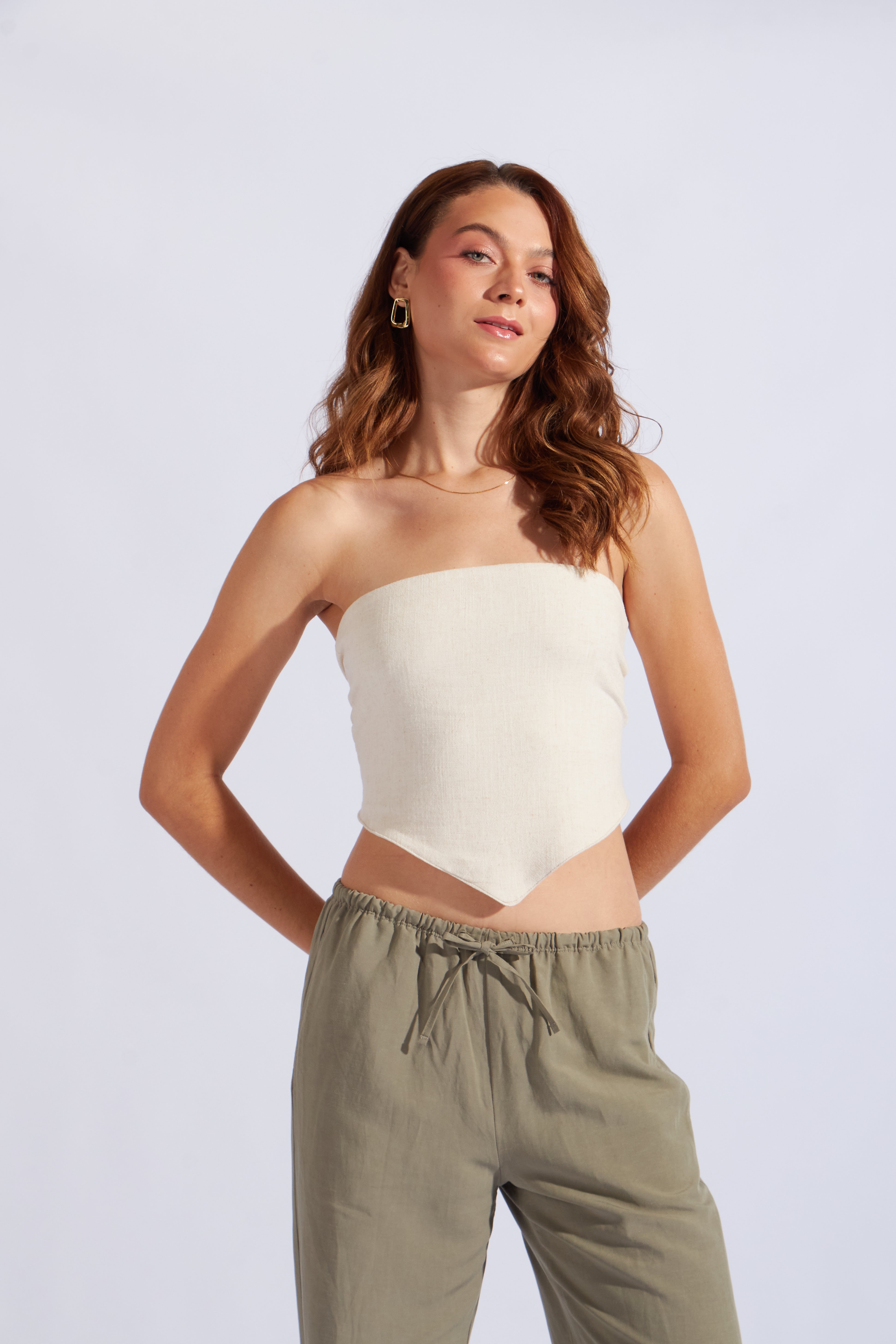 Top Pañuelo Lino - Natural