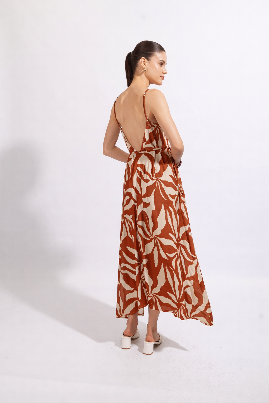 Vestido Tiras Estampado - Lacre