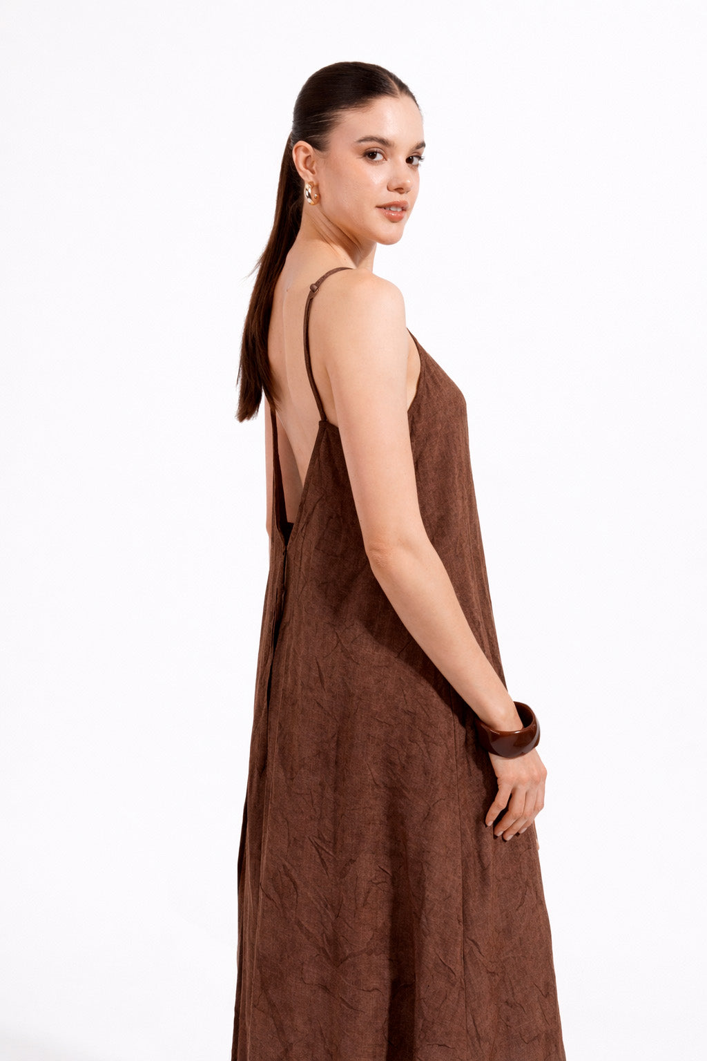 Vestido Tiras - Marrón