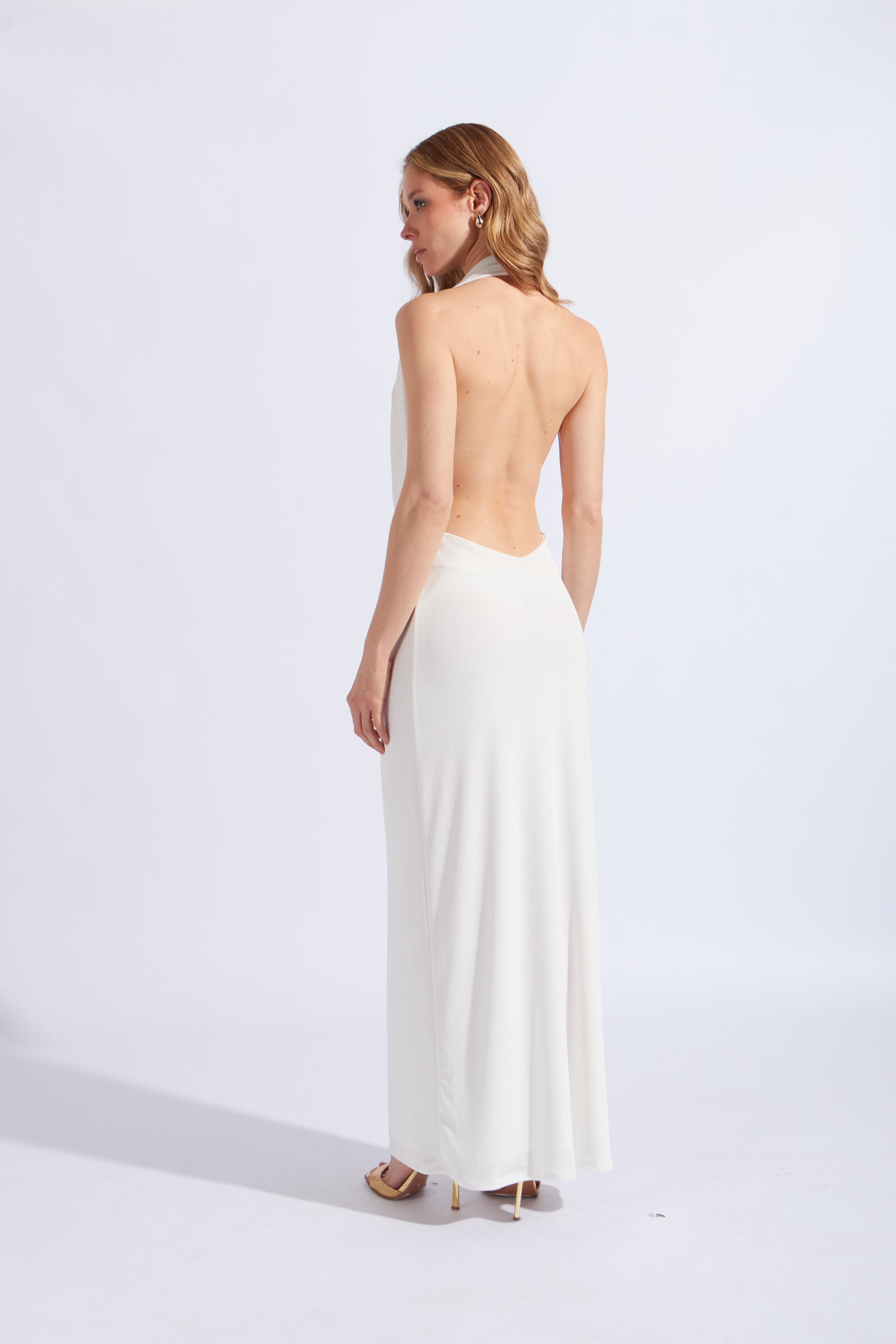 Vestido Largo Brillos - Perla