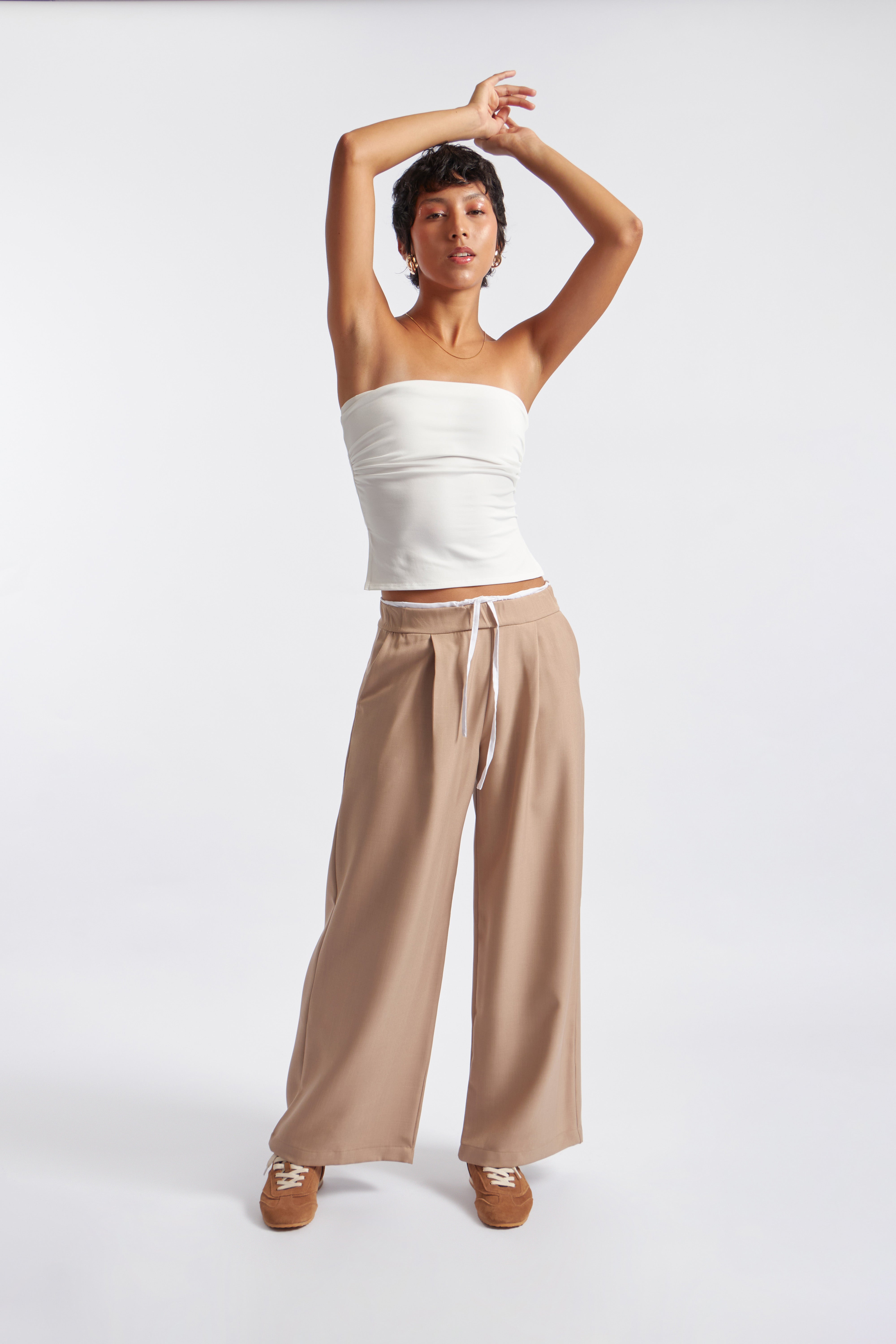 Pantalón Sastrero Pretina - Beige