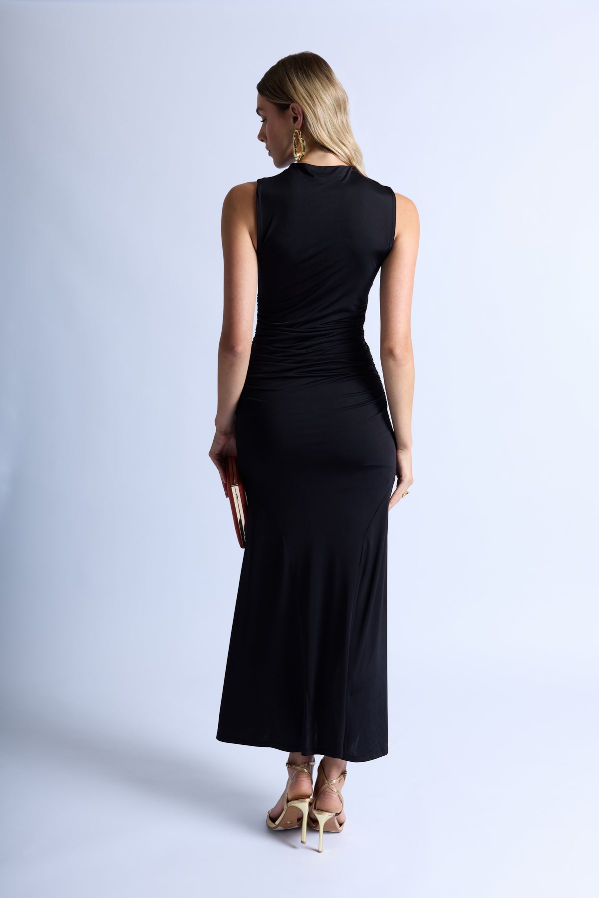 Vestido Largo Manga Cero - Negro