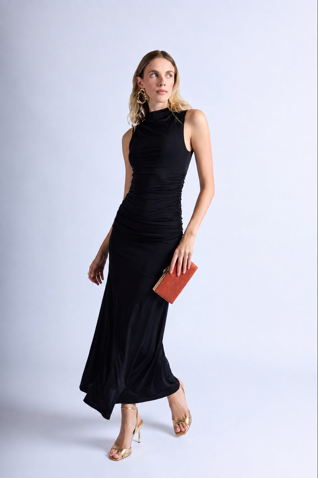 Vestido Largo Manga Cero - Negro