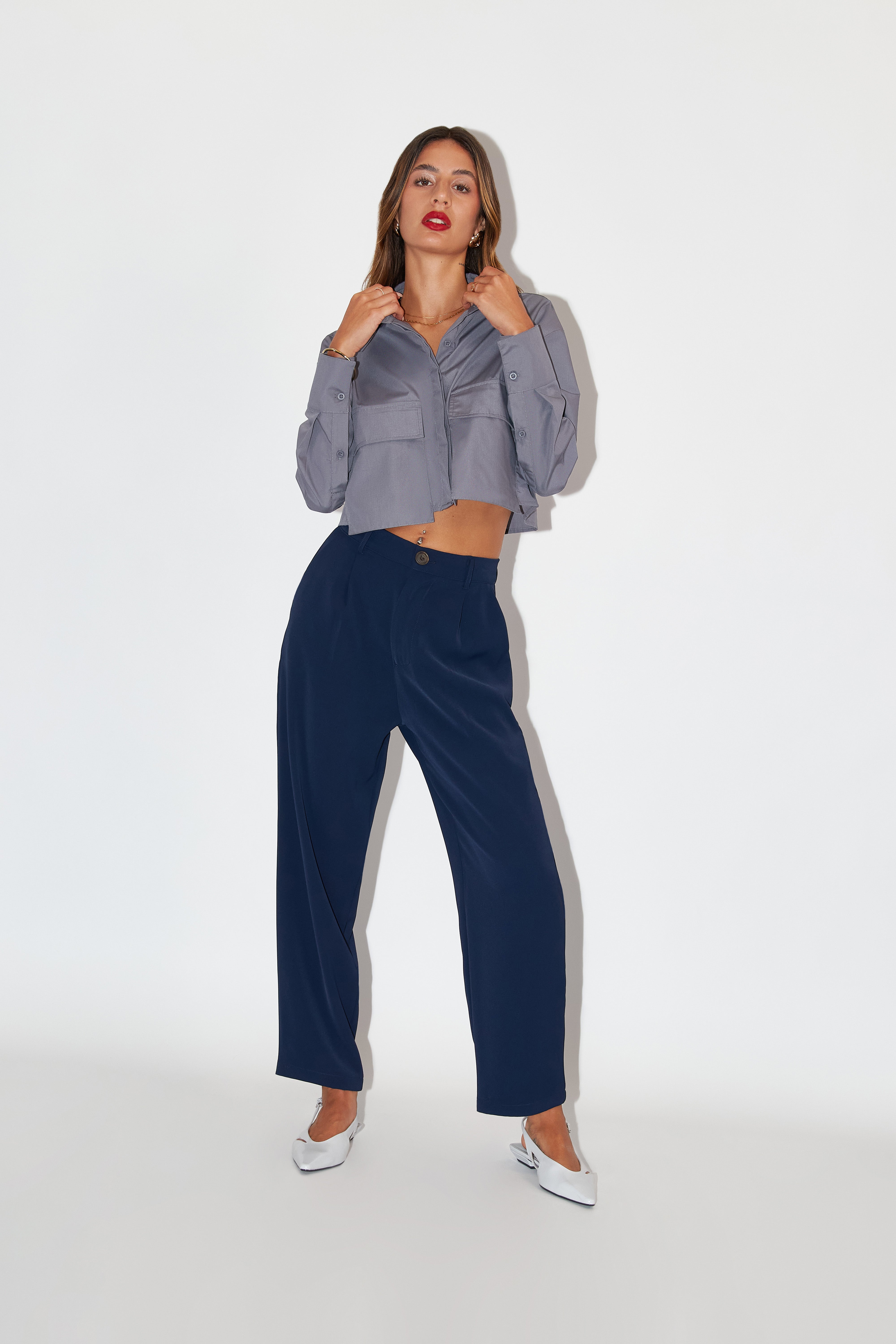Pantalón Balloon Pinzas - Navy