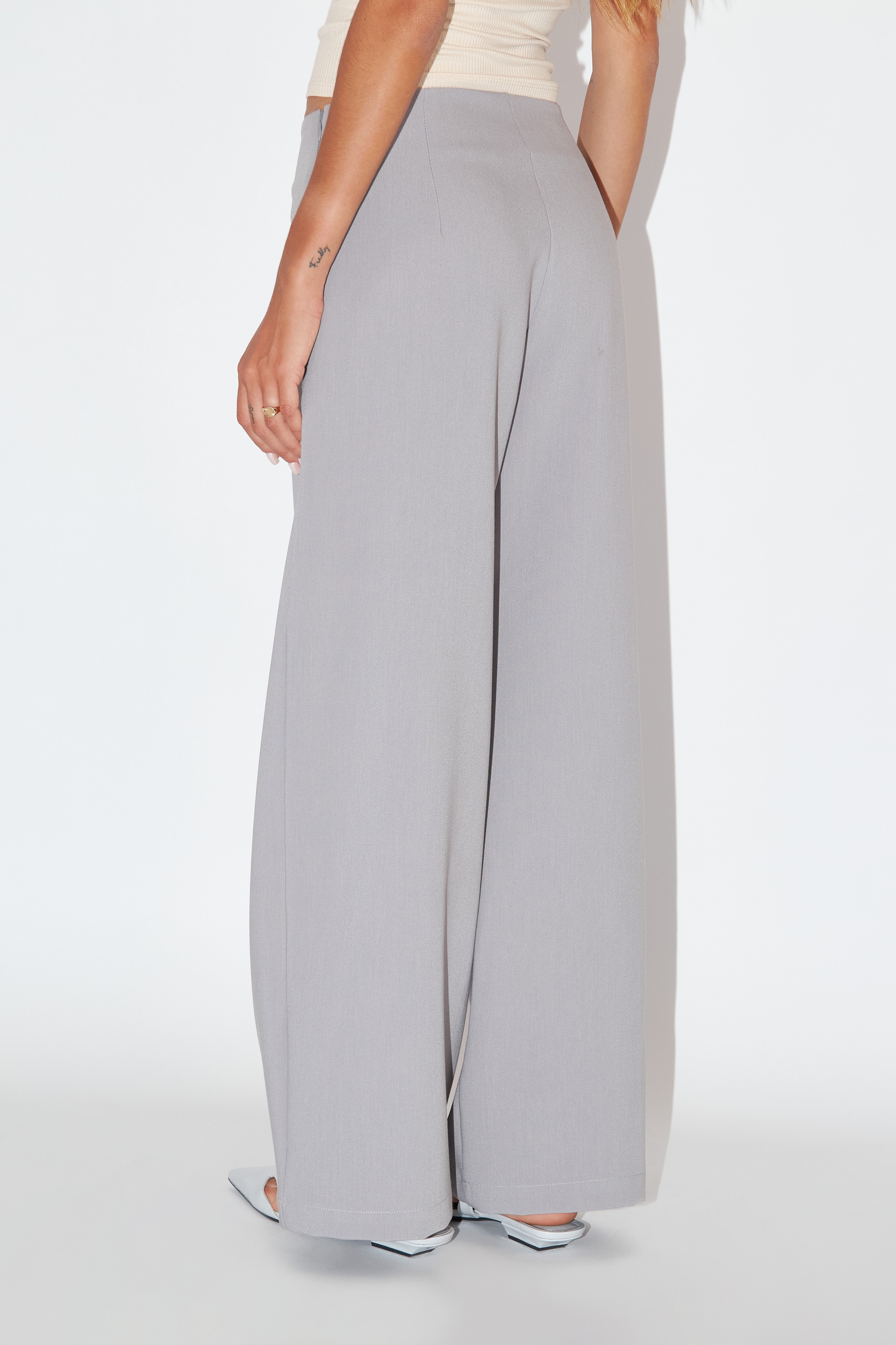 Pantalón Tiro Alto - Gris
