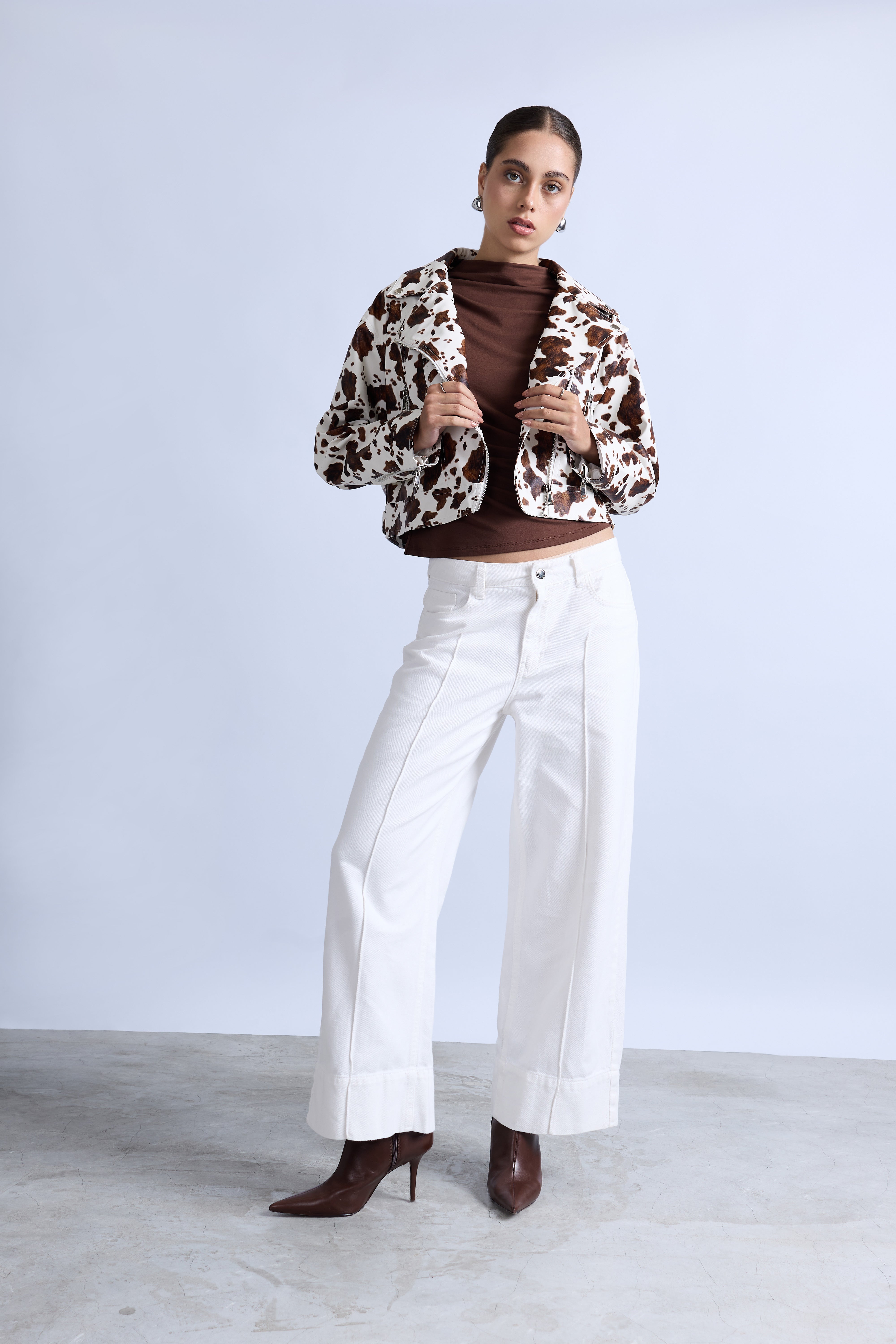 Pantalón Denim Wide Leg - Ecru