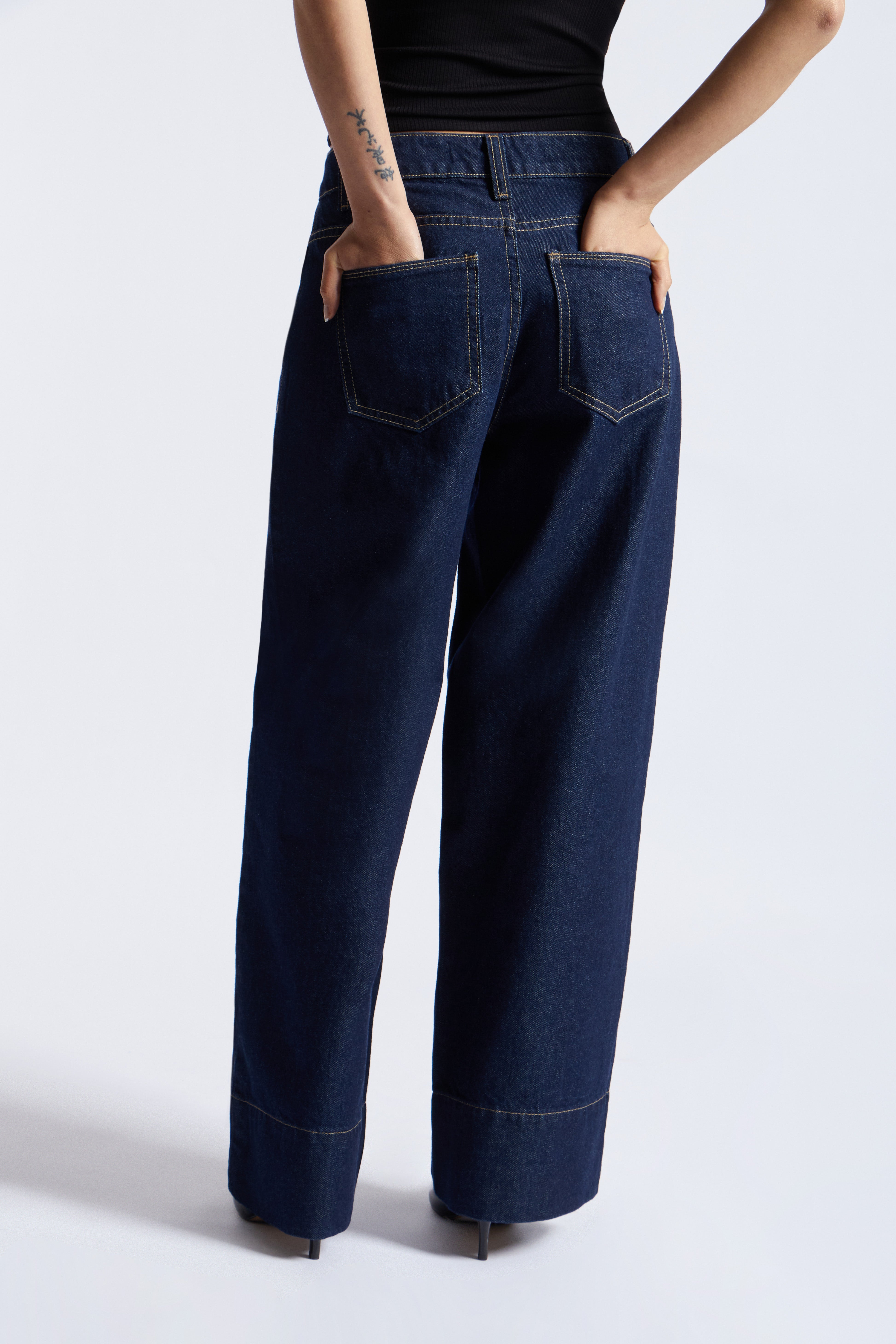 Pantalón Denim Wide Leg - Azul Índigo