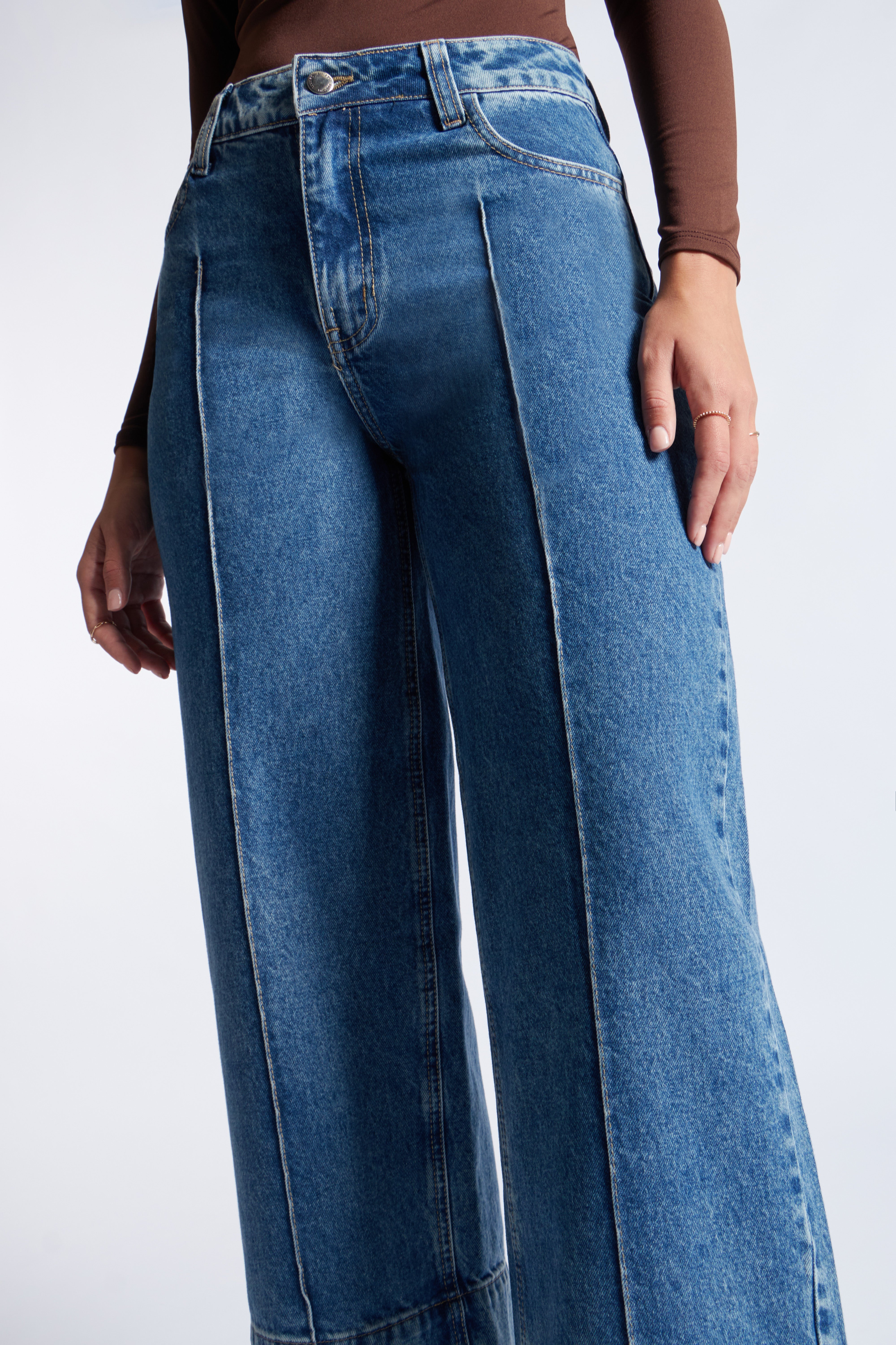 Pantalón Denim Wide Leg - Celeste