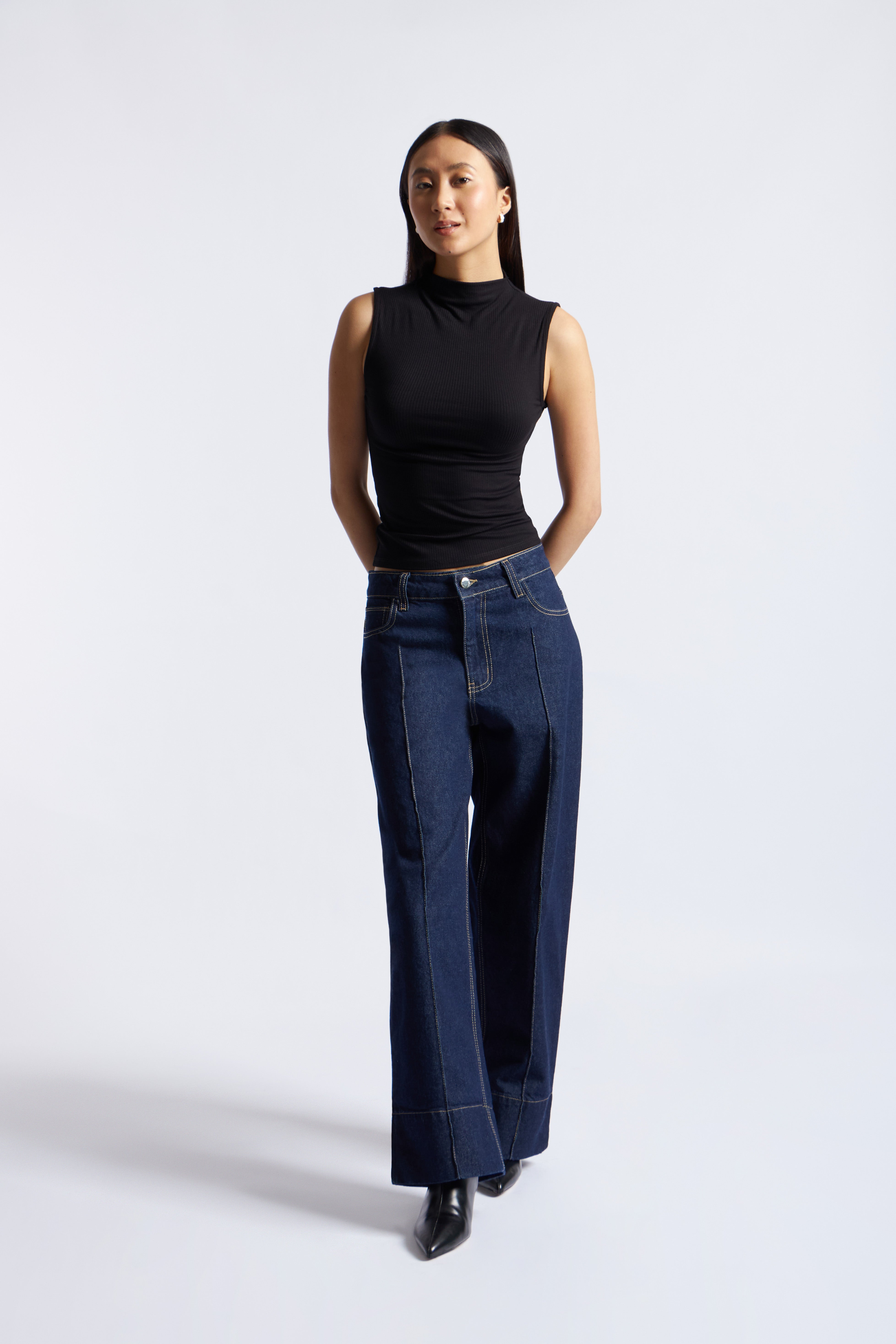 Pantalón Denim Wide Leg - Azul Índigo