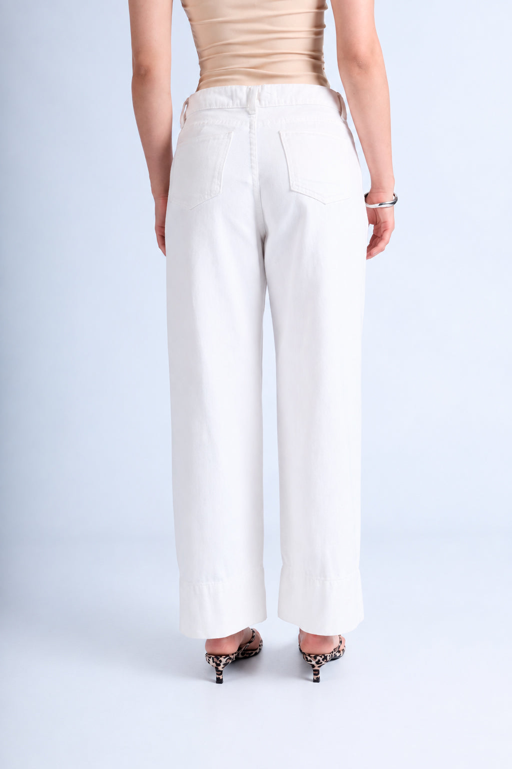 Pantalón Denim Wide Leg - Ecru