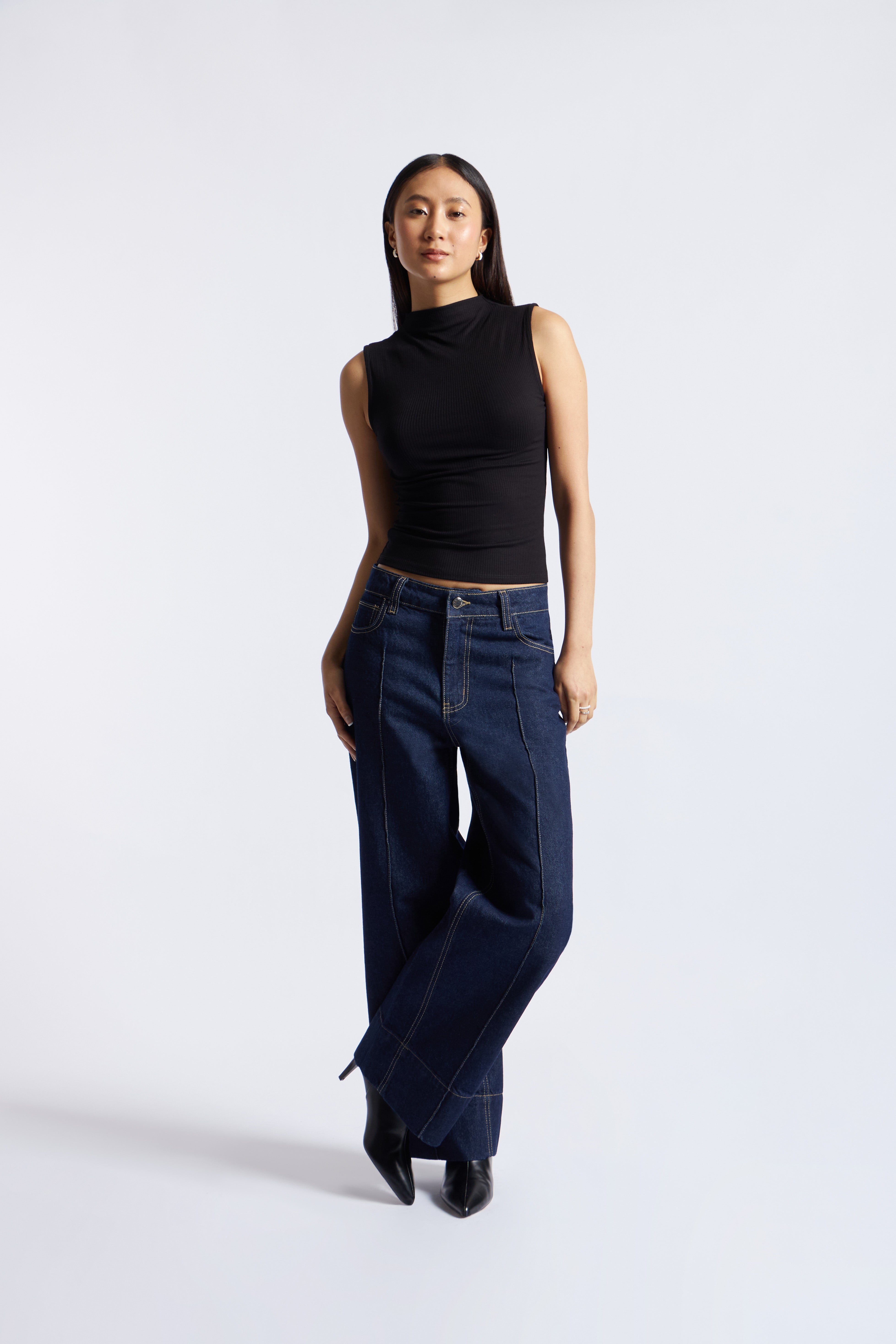 Pantalón Denim Wide Leg - Azul Índigo