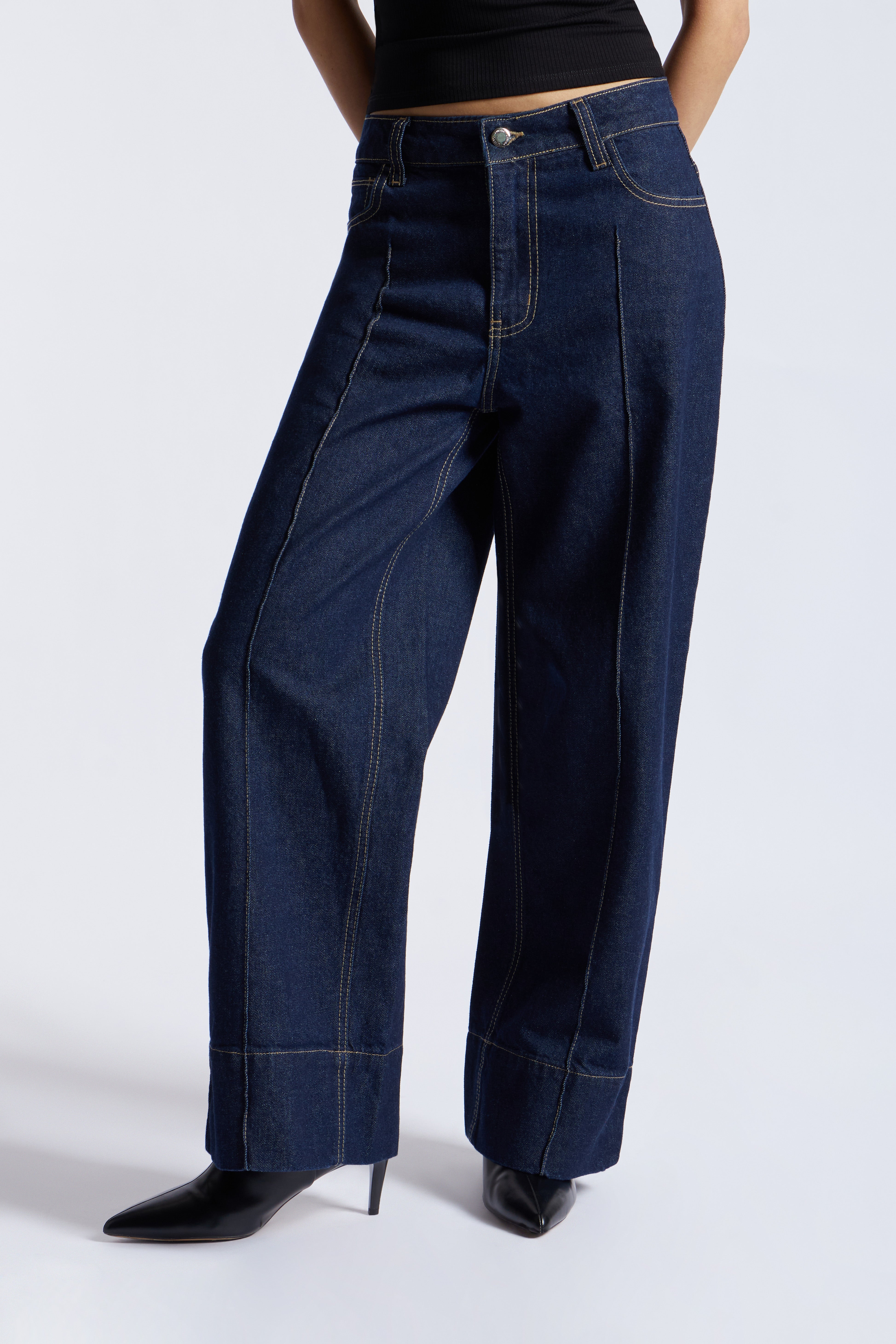 Pantalón Denim Wide Leg - Azul Índigo