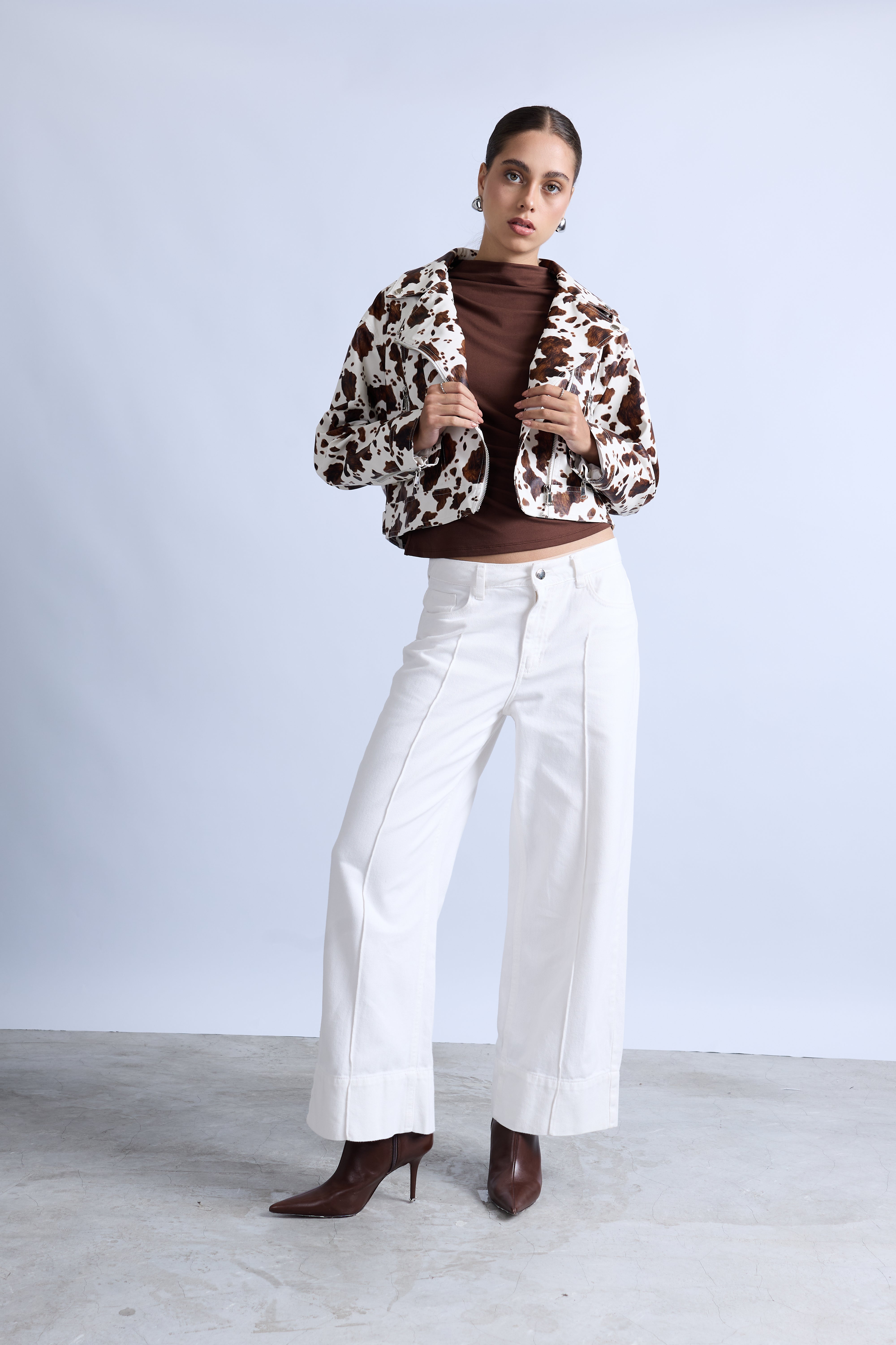 Pantalón Denim Wide Leg - Ecru