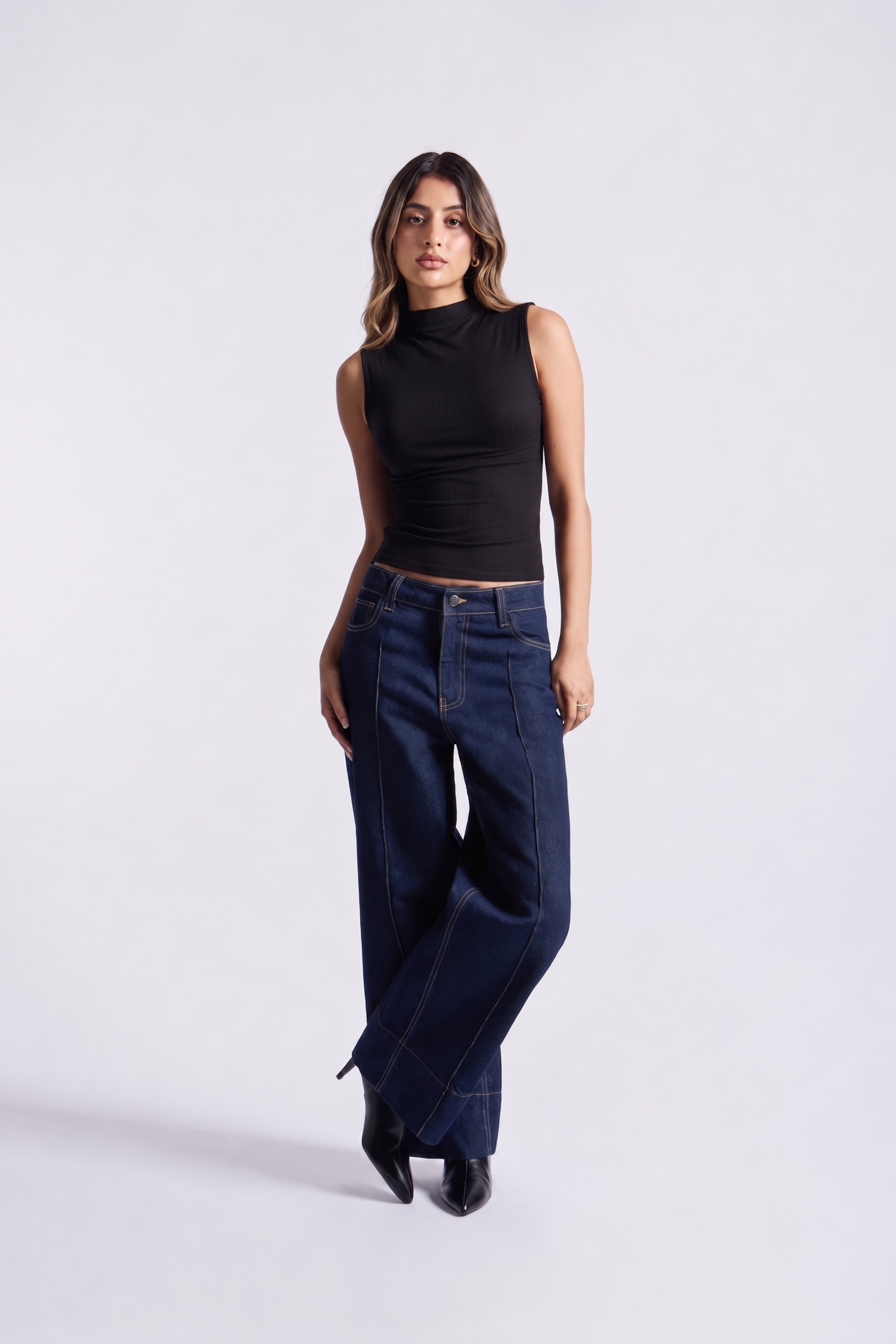 Pantalón Denim Wide Leg - Azul Índigo