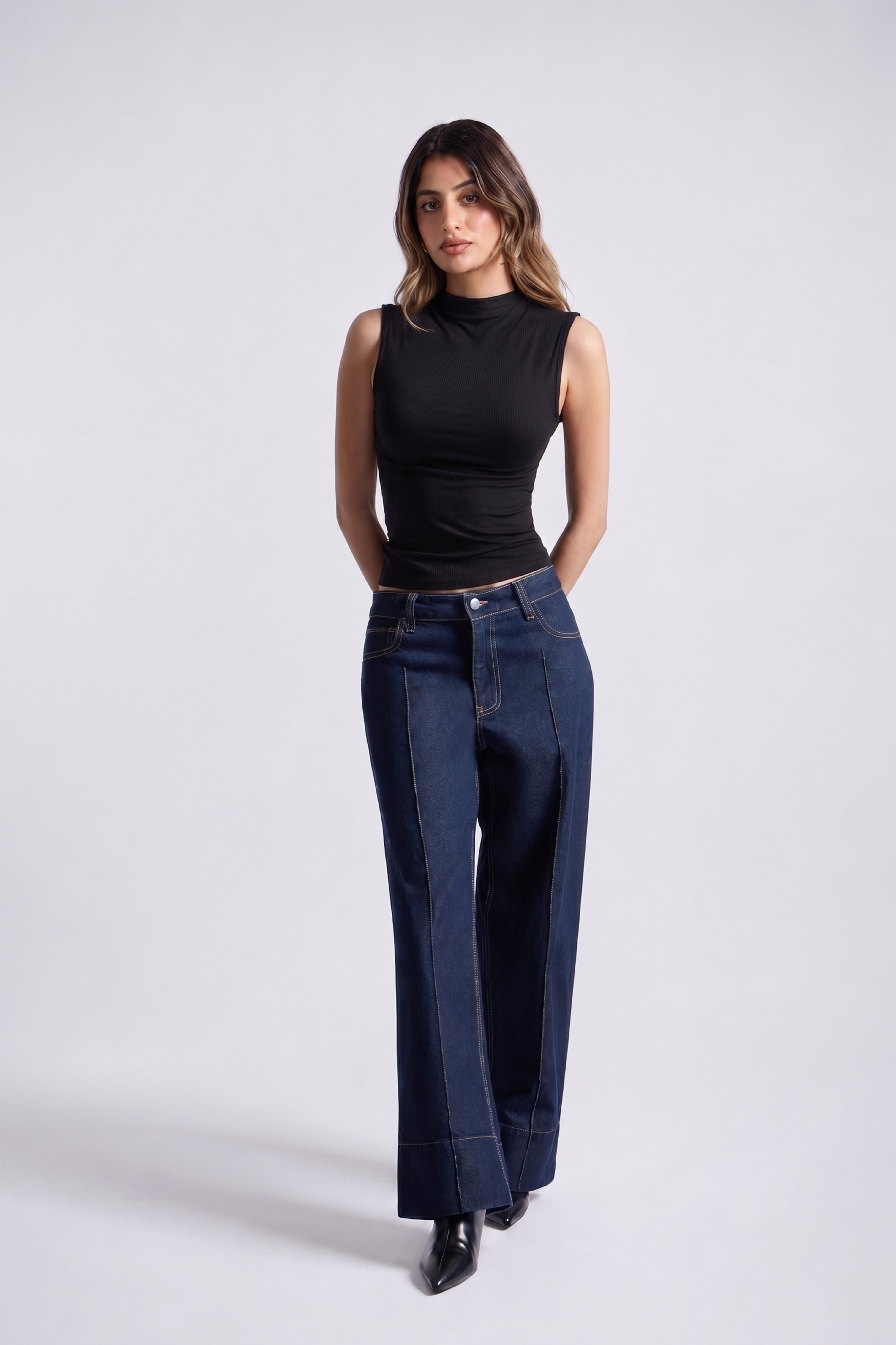 Pantalón Denim Wide Leg - Azul Índigo