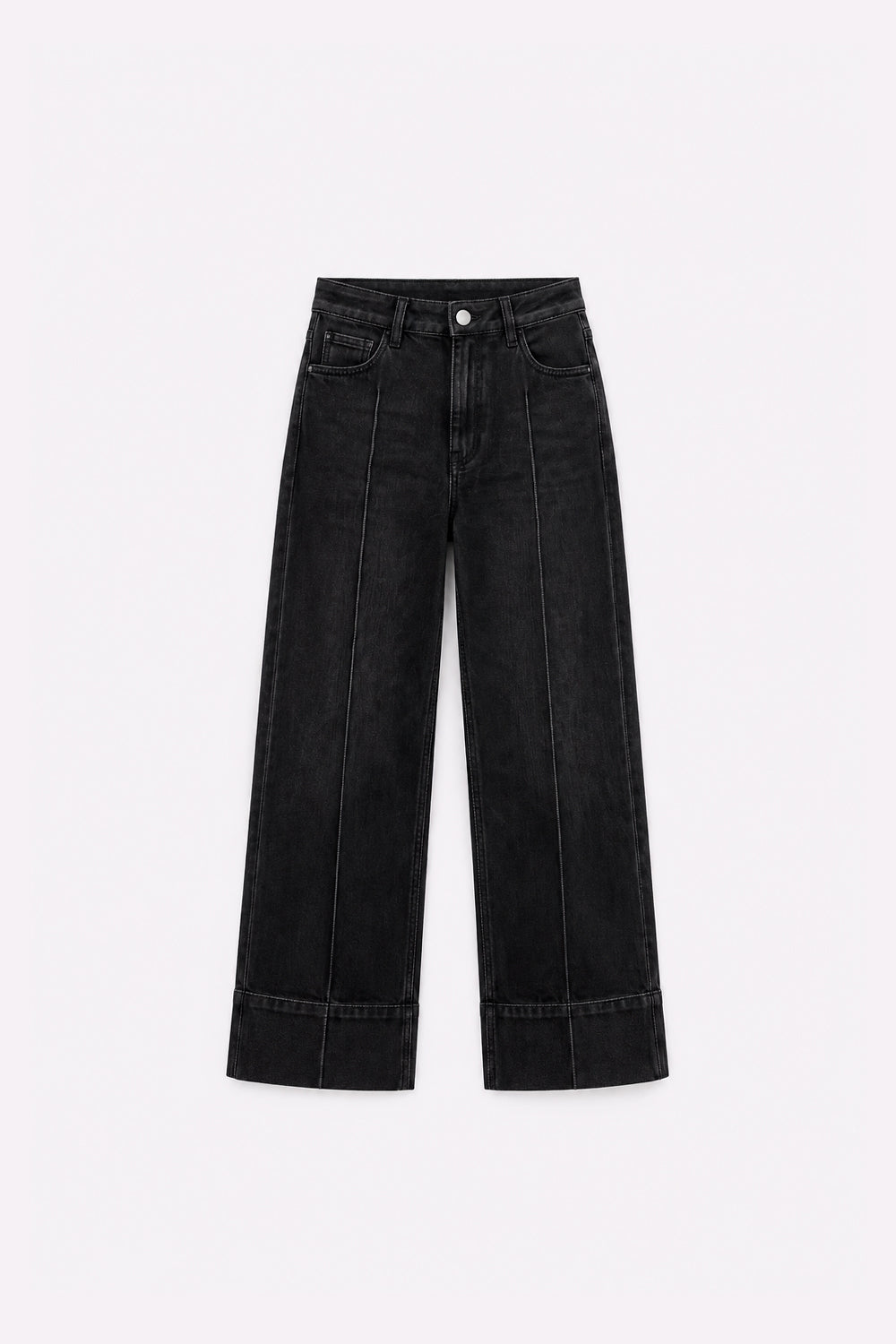Pantalón Denim Wide Leg - Negro