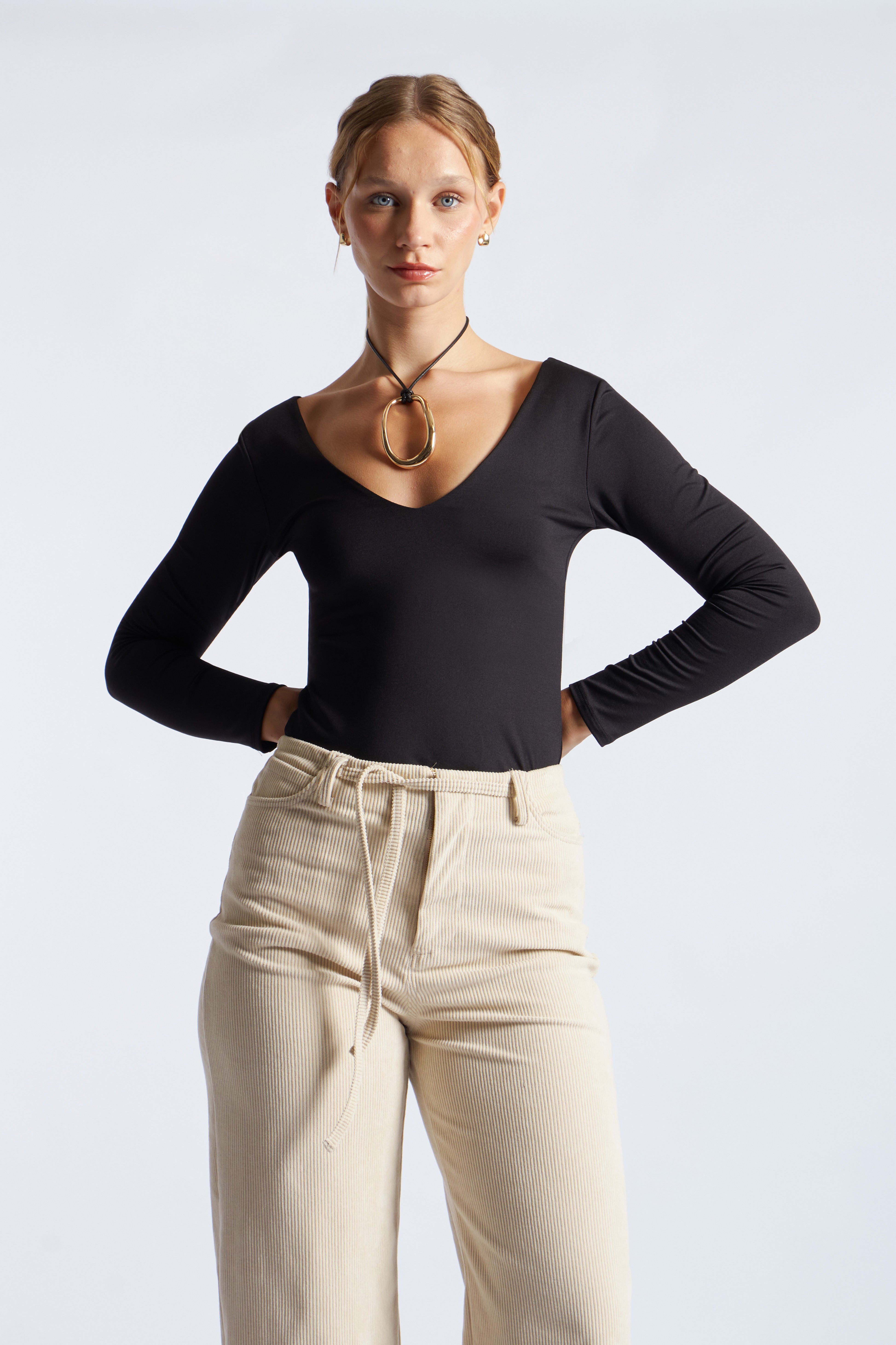 Body Escote V - Negro