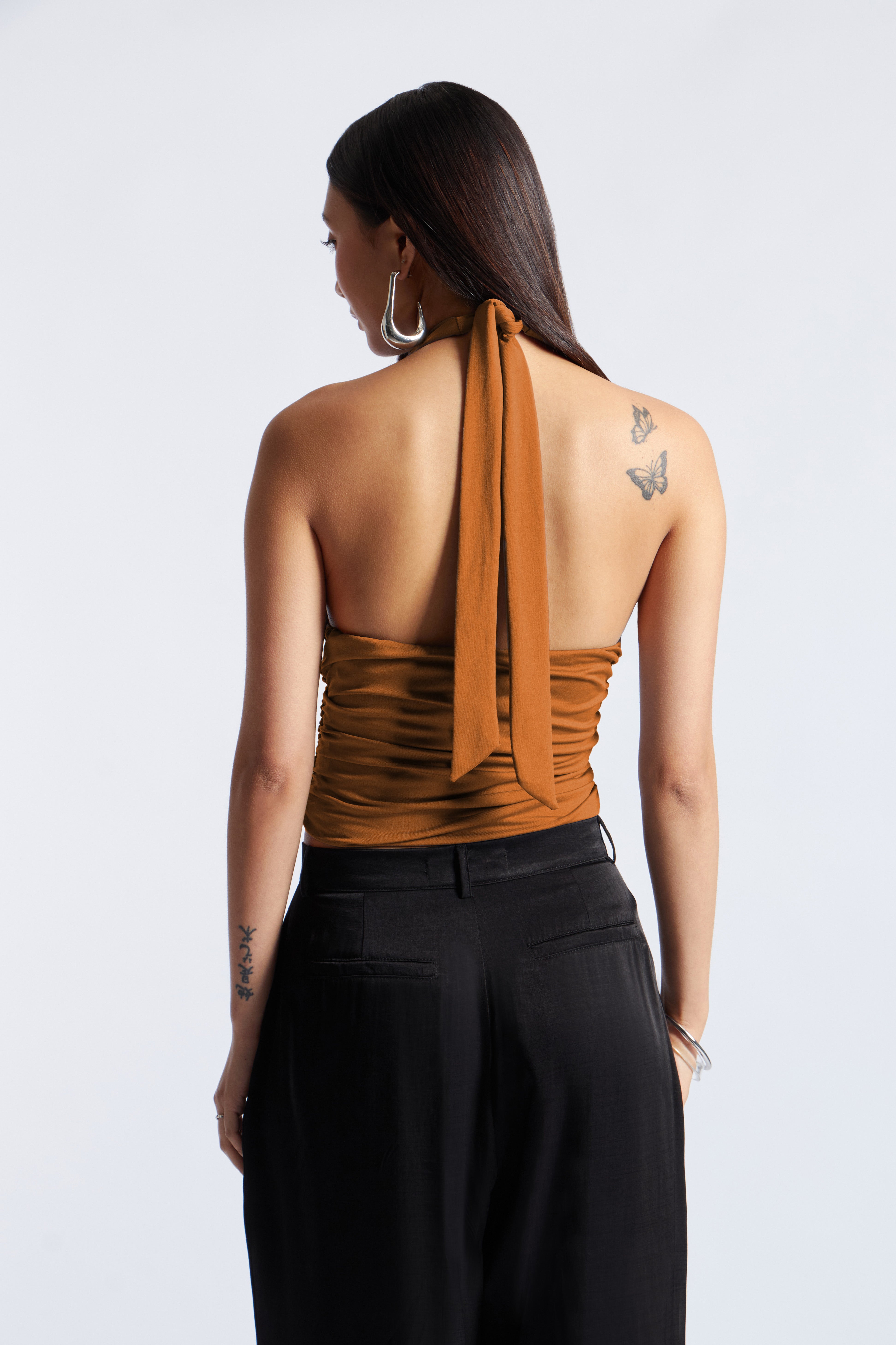 Top Tirantes Halter - Camello