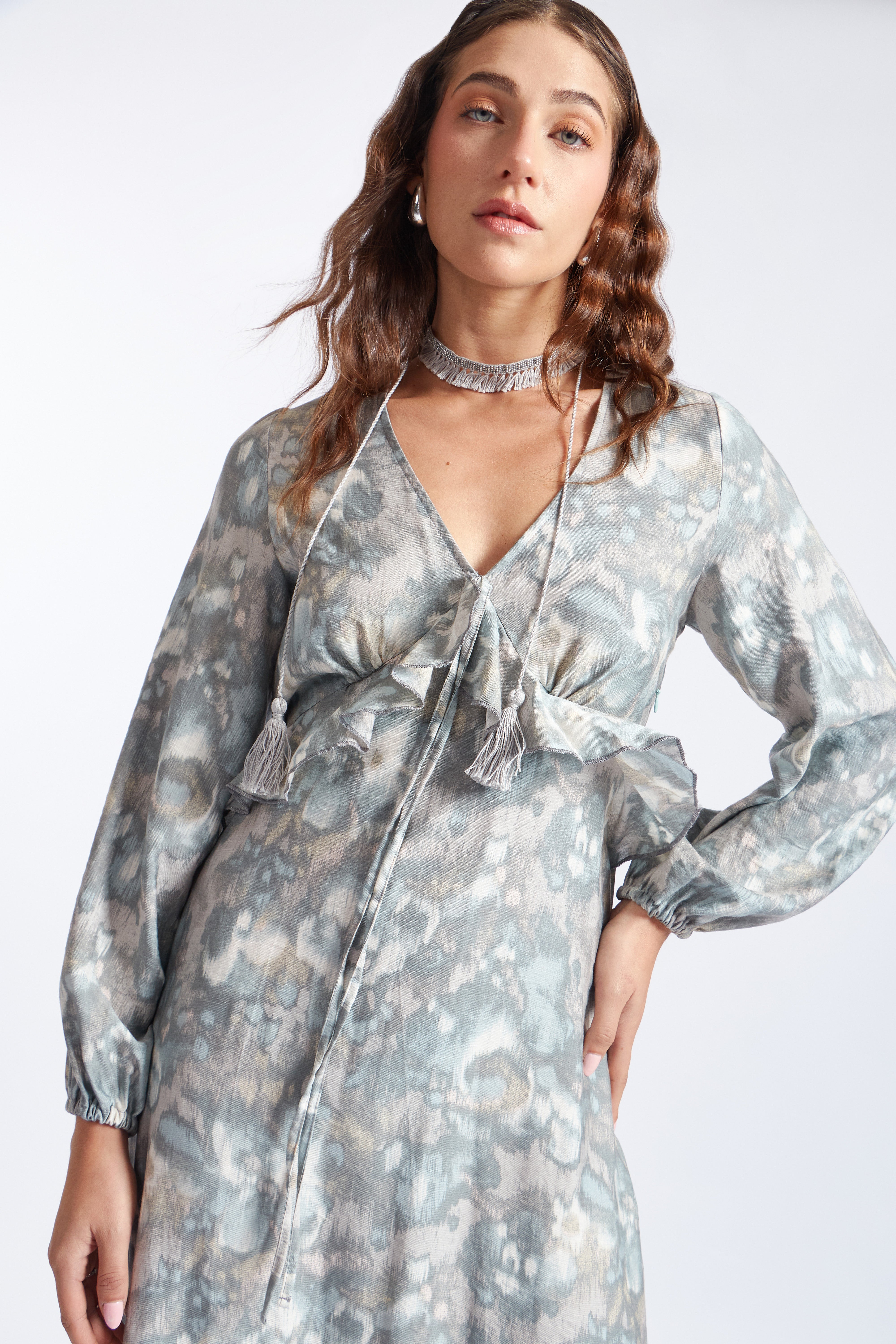 Vestido Estampado Boho - Estampado Verde
