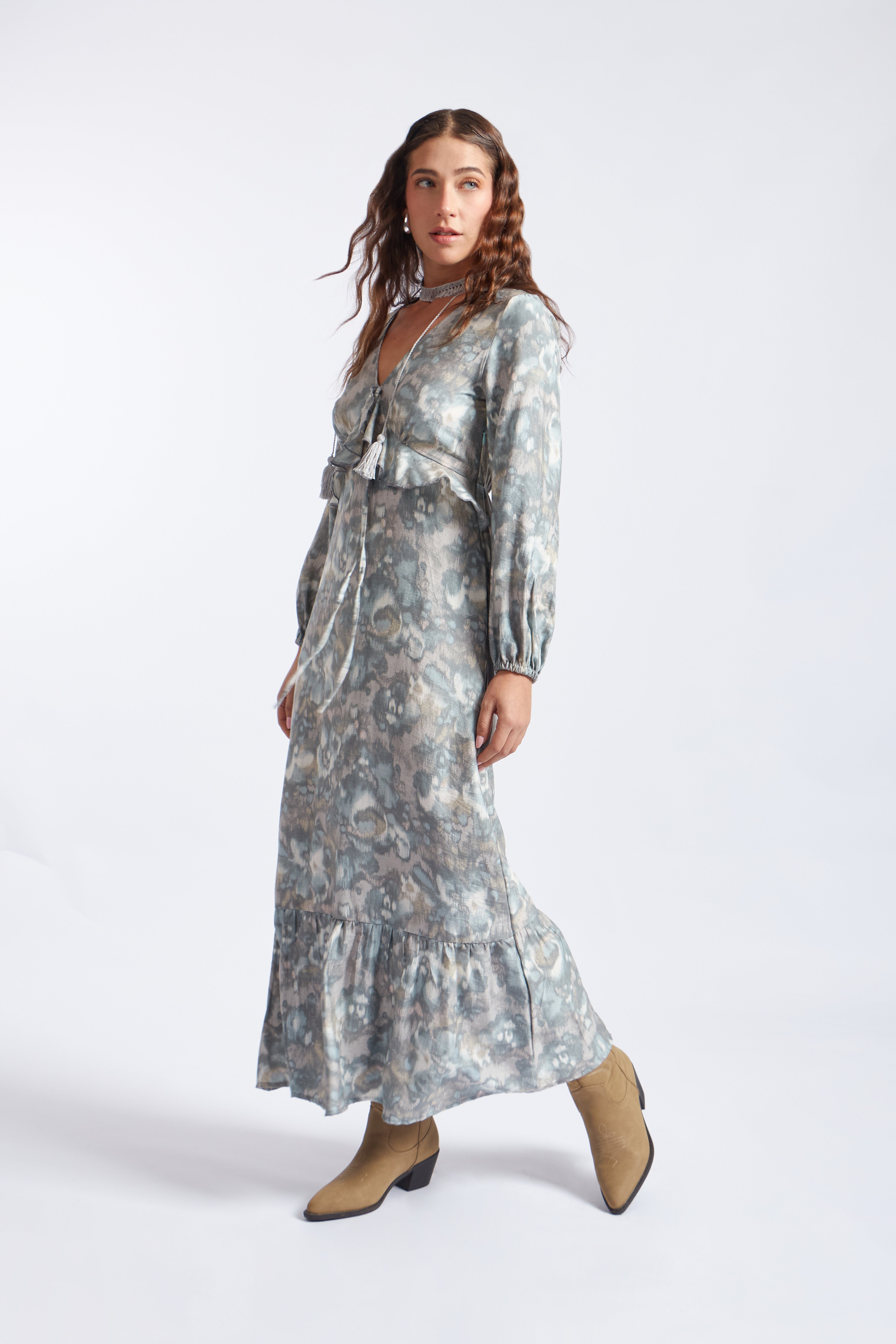 Vestido Estampado Boho - Estampado Verde