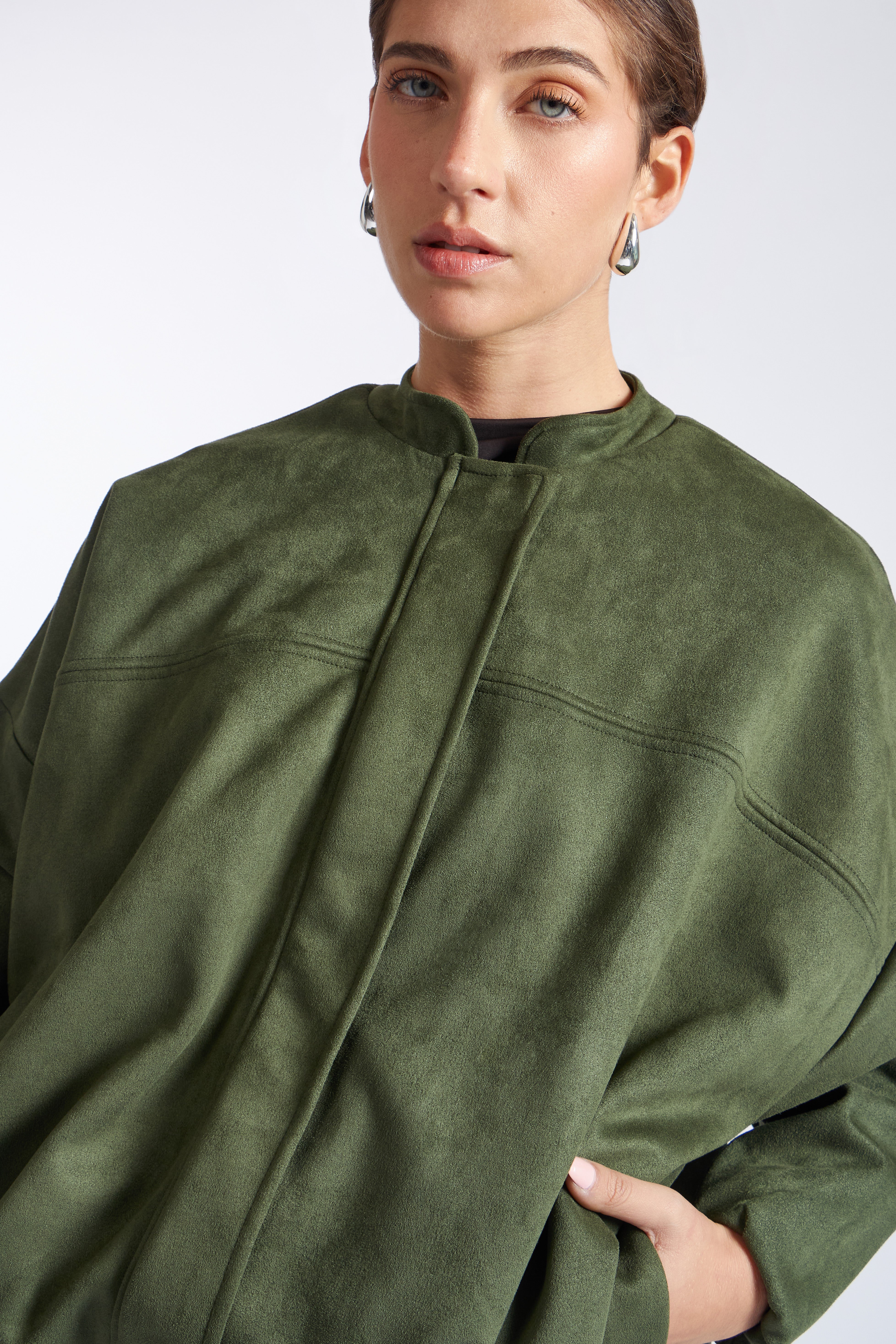 Casaca Bomber Suede - Verde