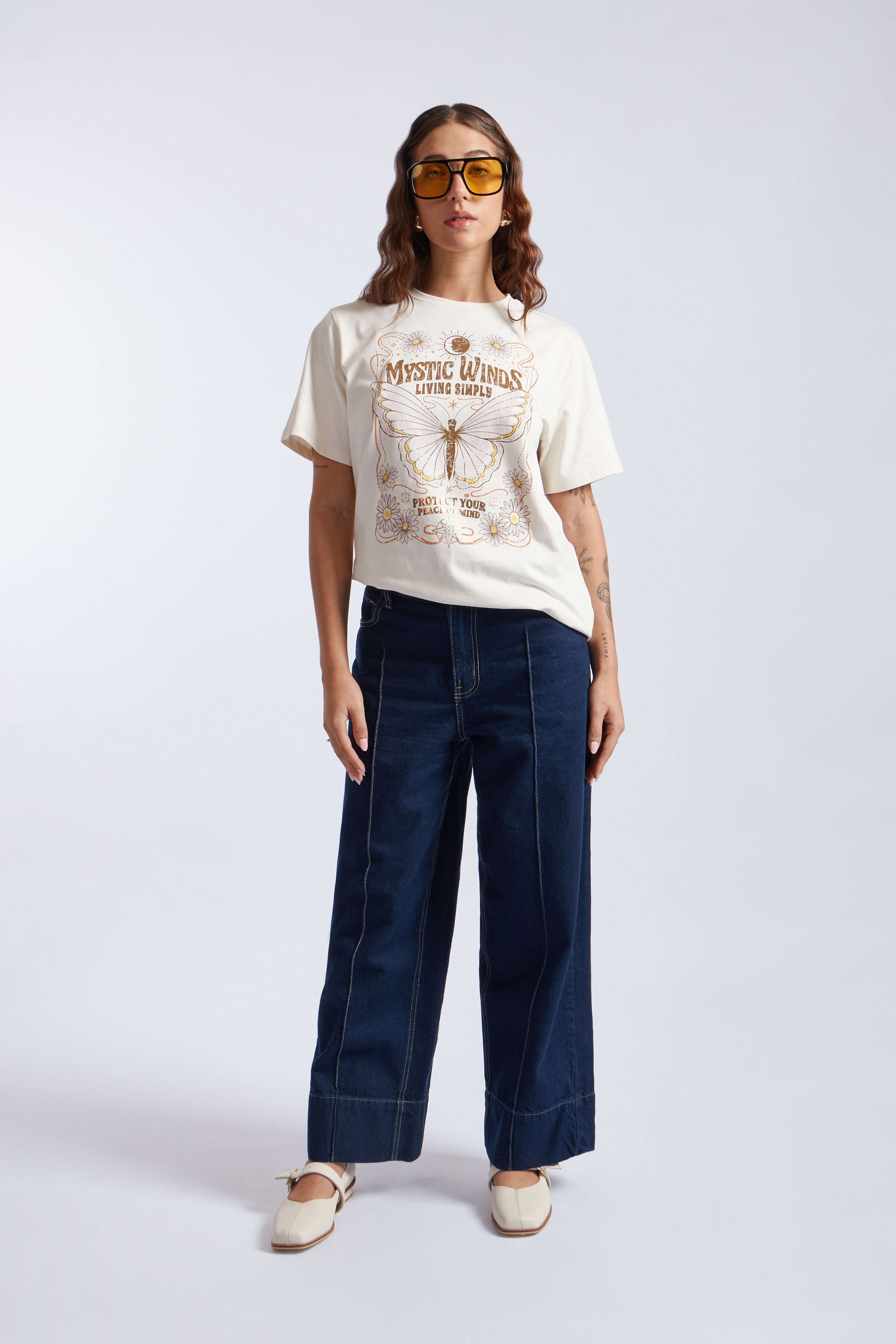 Polo Oversize Graphic Tee - Ivory