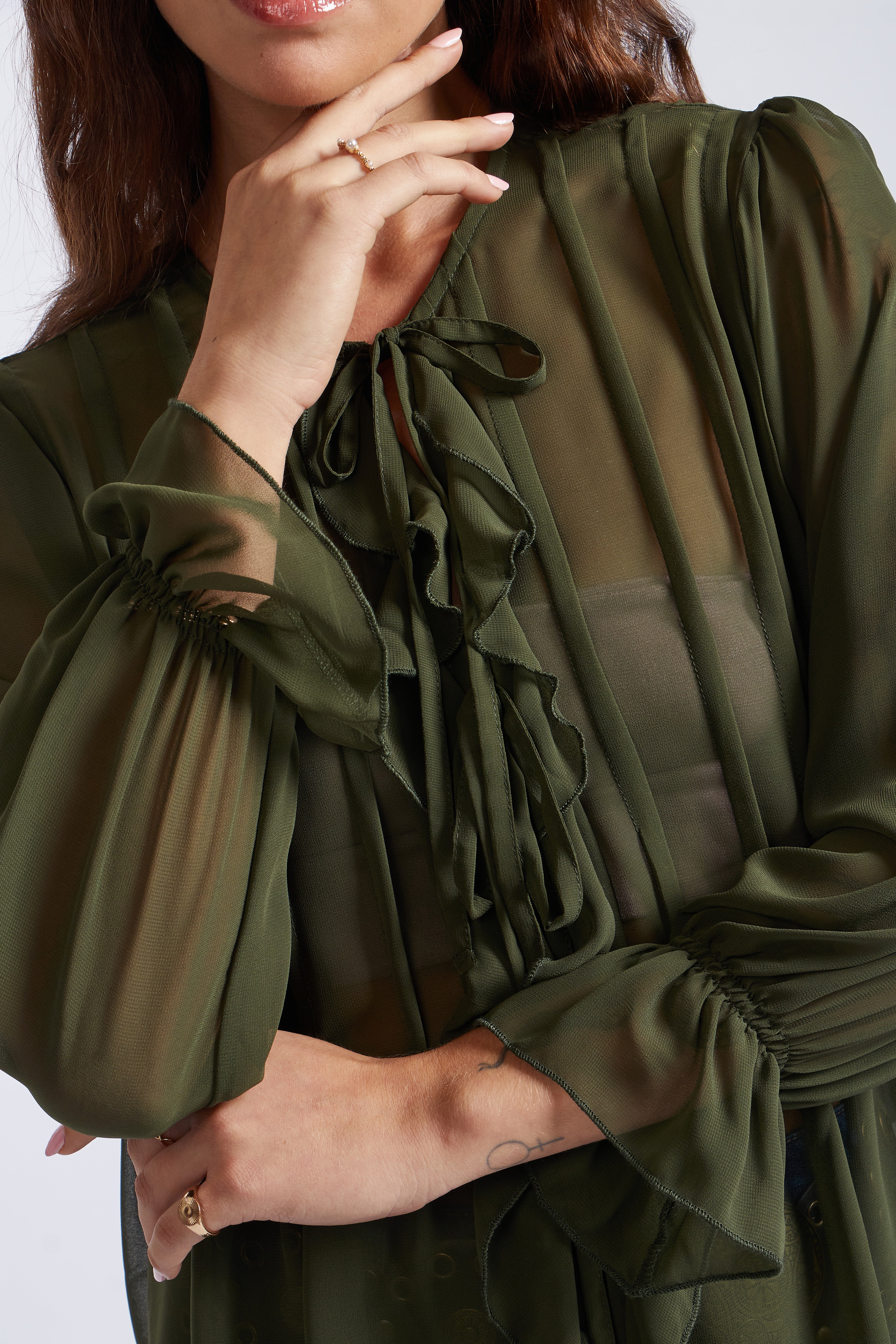 Blusa Volantes Boho - Verde