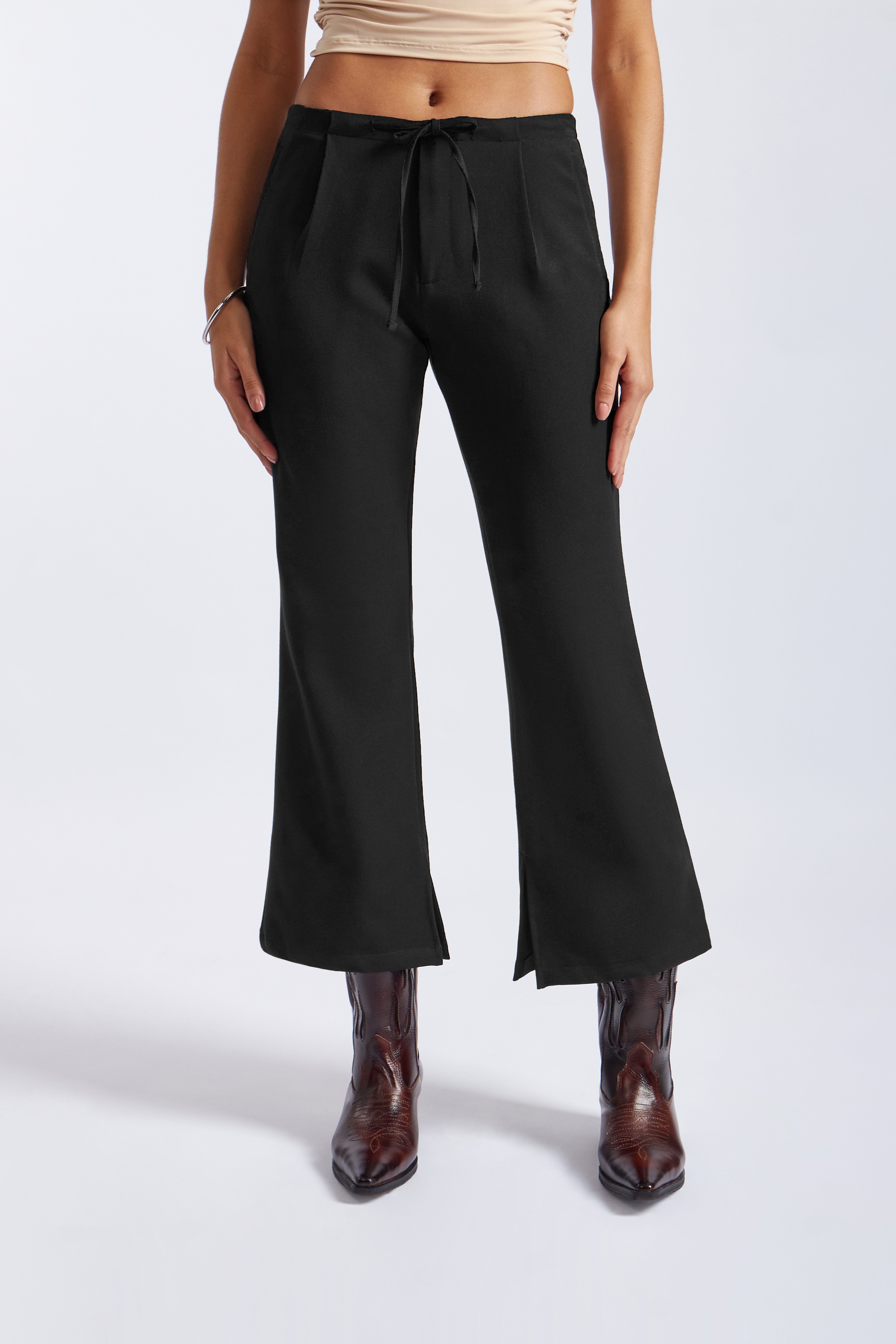Pantalón Flare Abertura - Negro