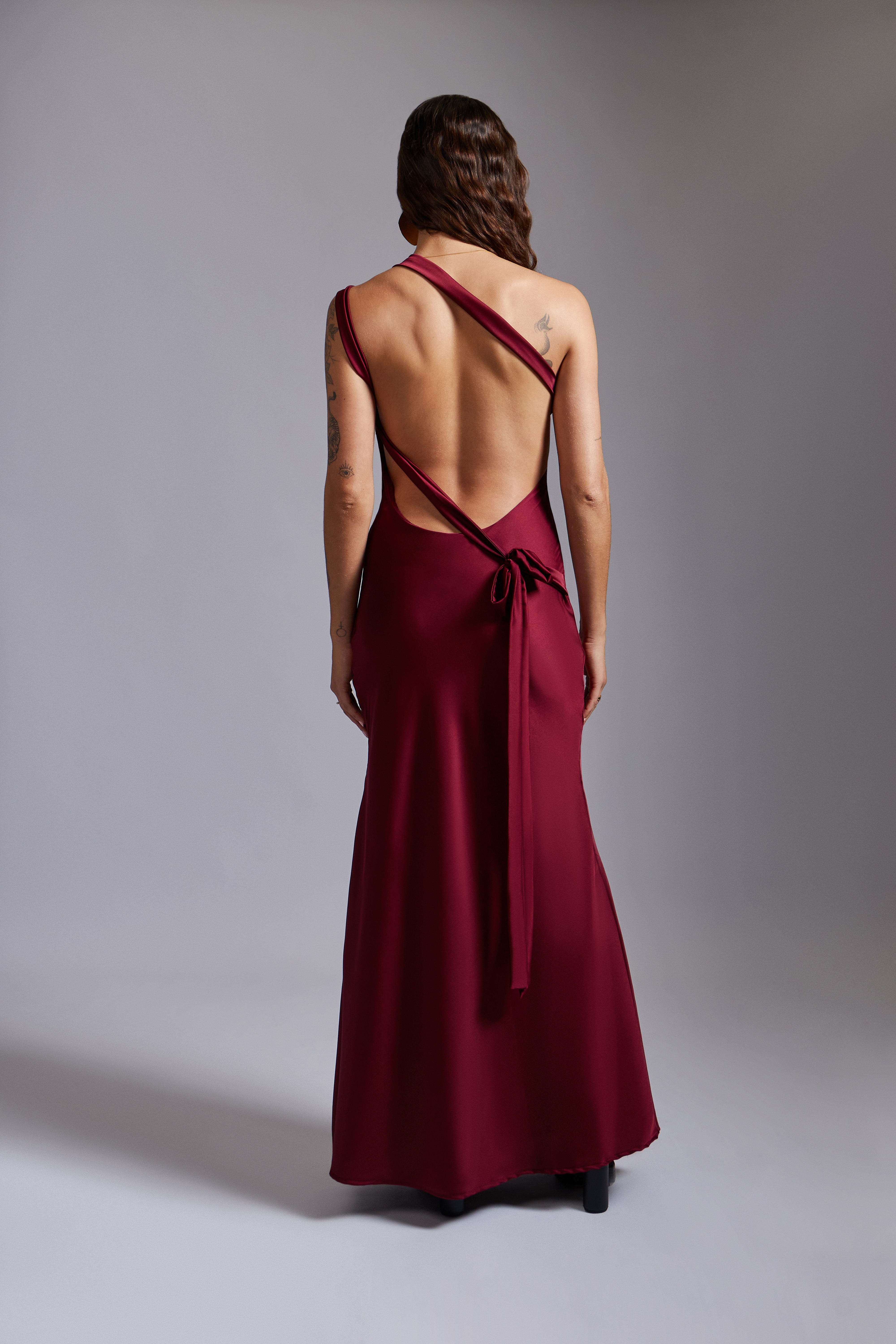 Vestido Tira Cruzada - Vino