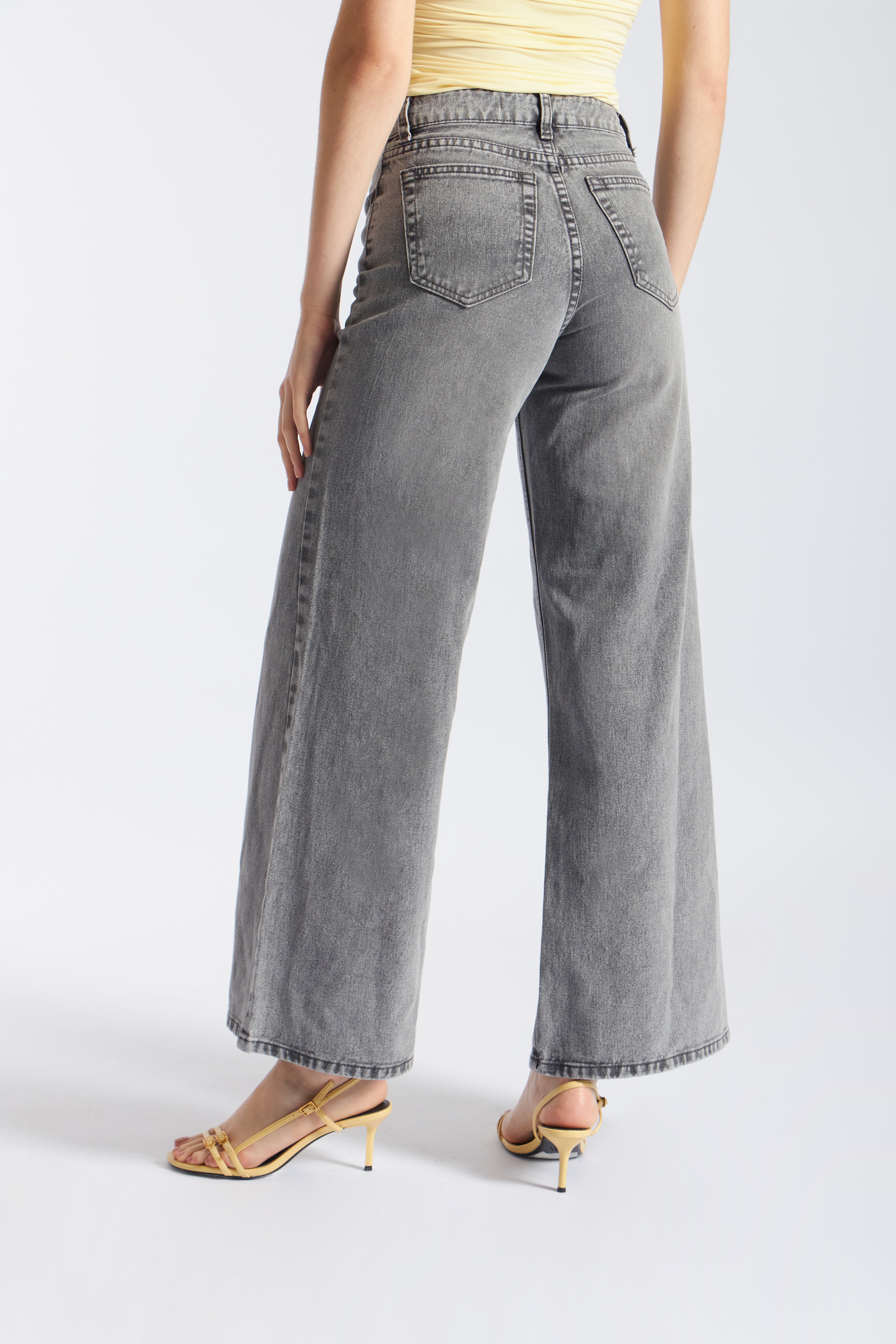 Pantalón Denim Wide 90 - Jeans Gris