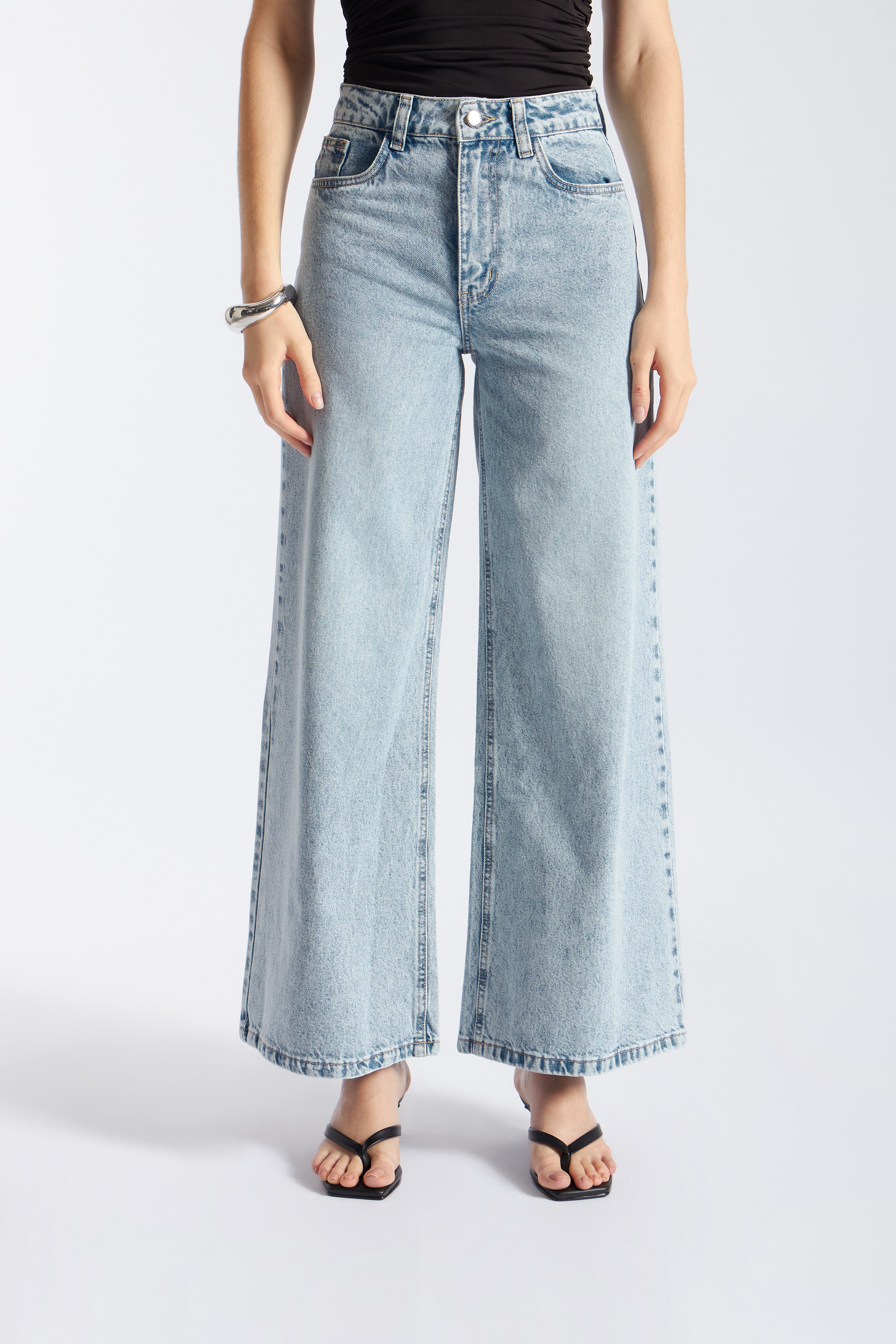 Pantalón Denim Wide 90 - Celeste Denim