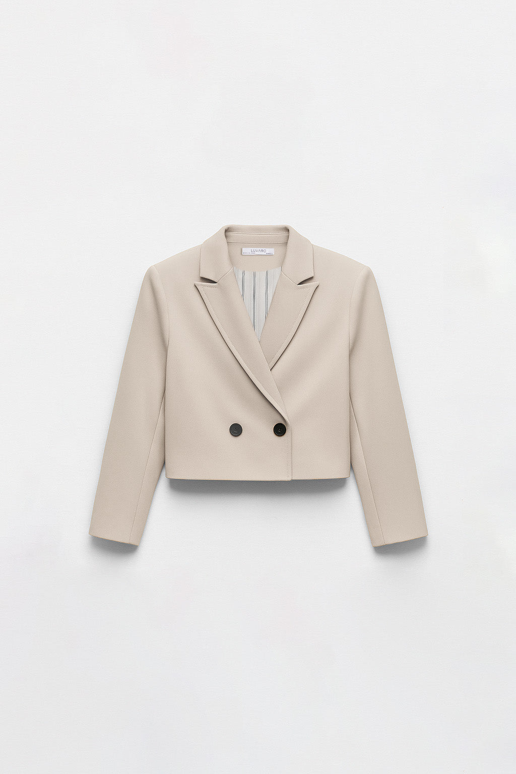 Cropped Blazer Cruzado - Beige