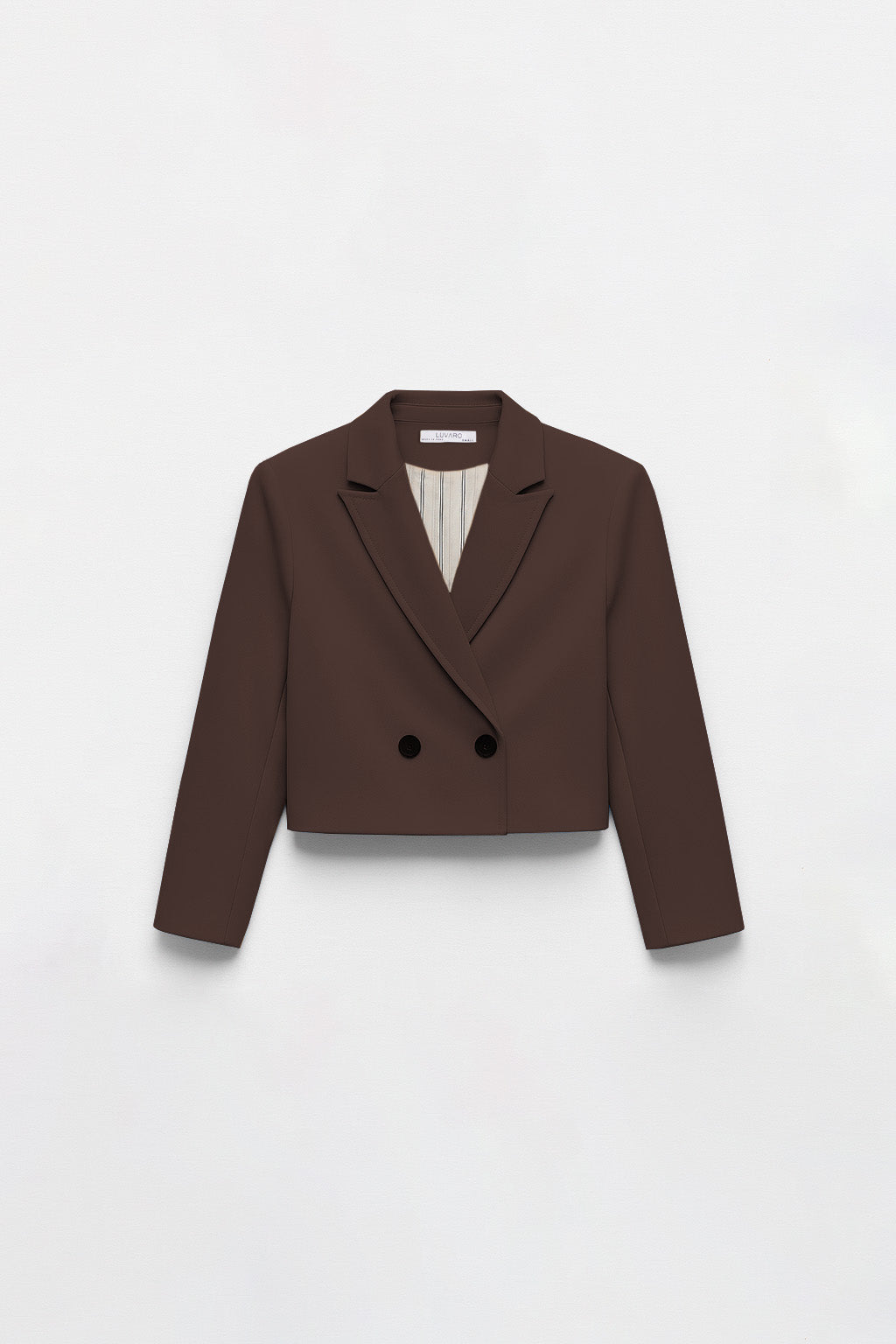 Cropped Blazer Cruzado - Chocolate