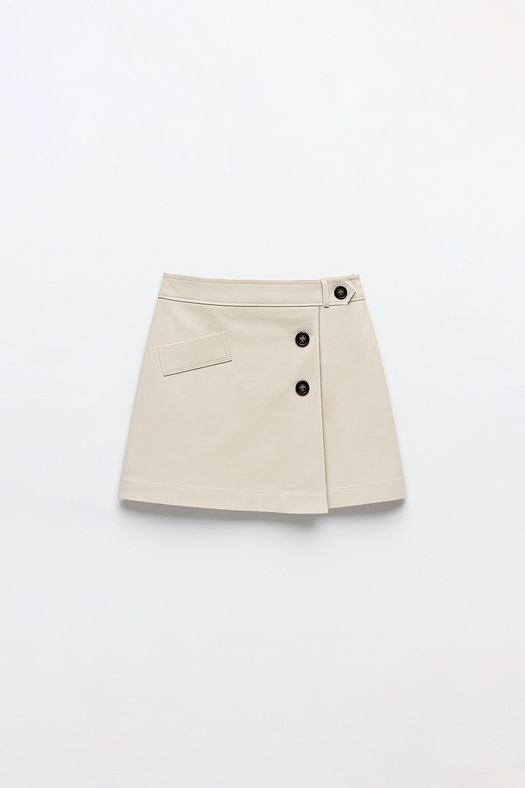 Falda Short Botones  - Arena