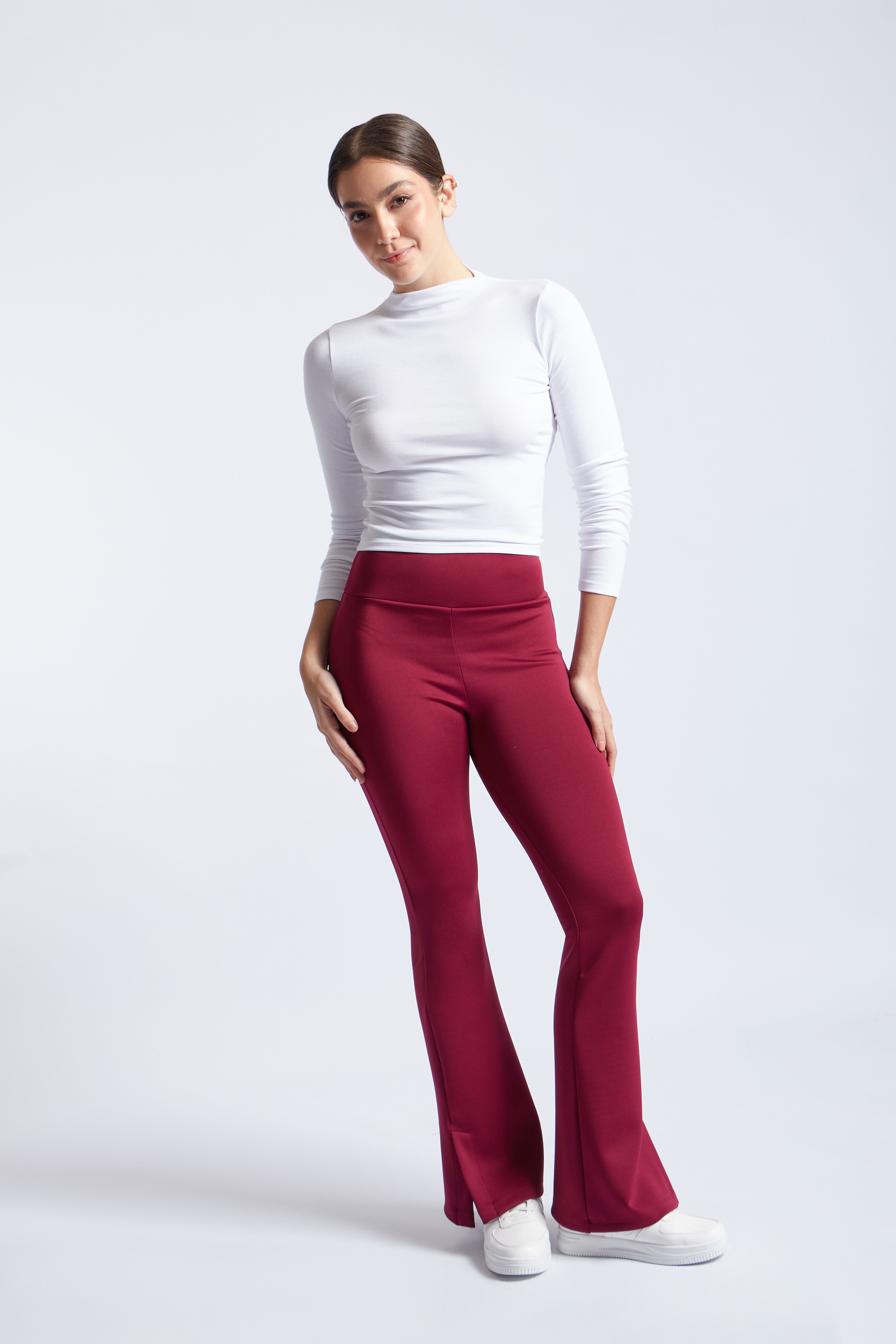 Pantalón Flare con Modal - Guinda