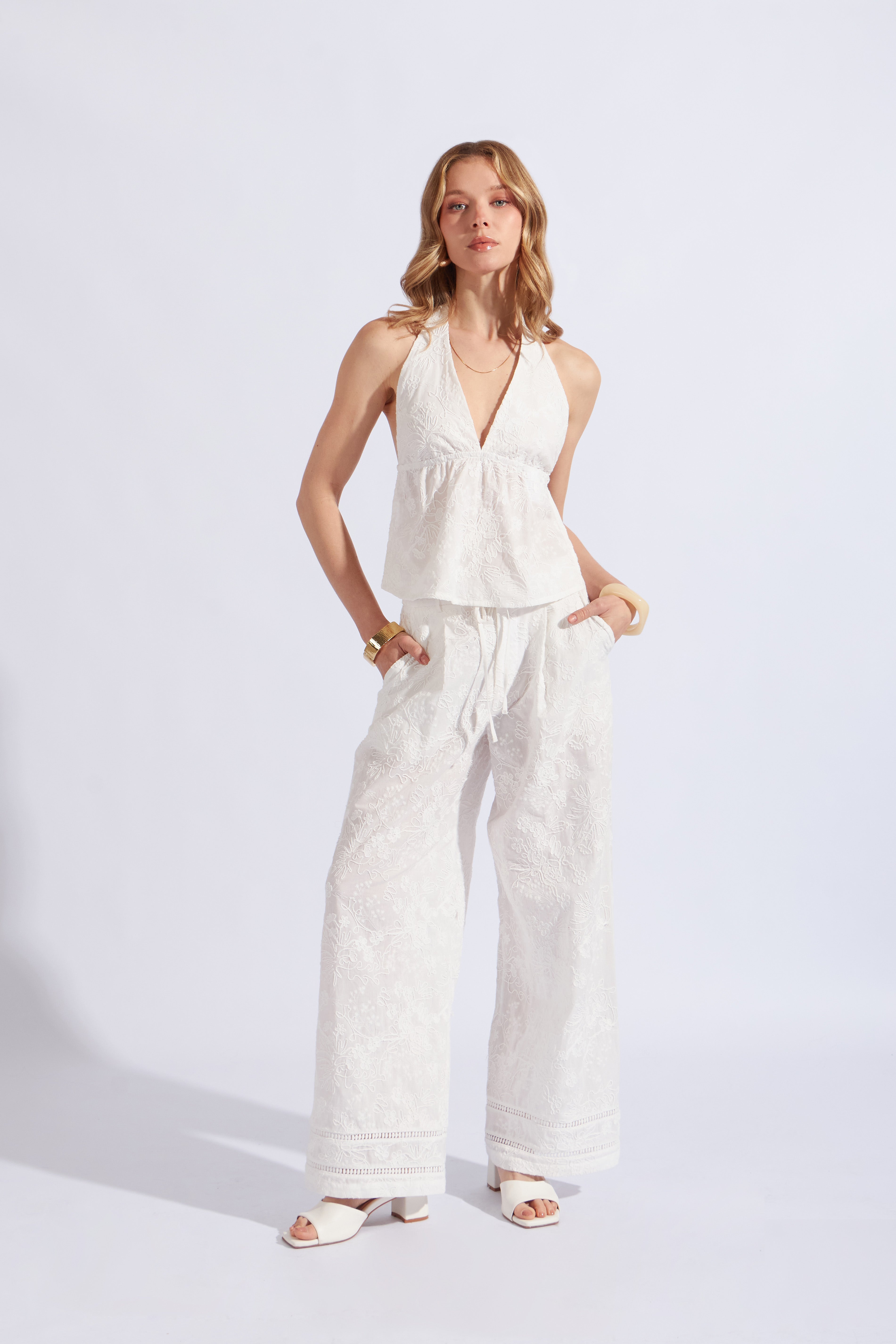 Top Halter Broderie - Perla