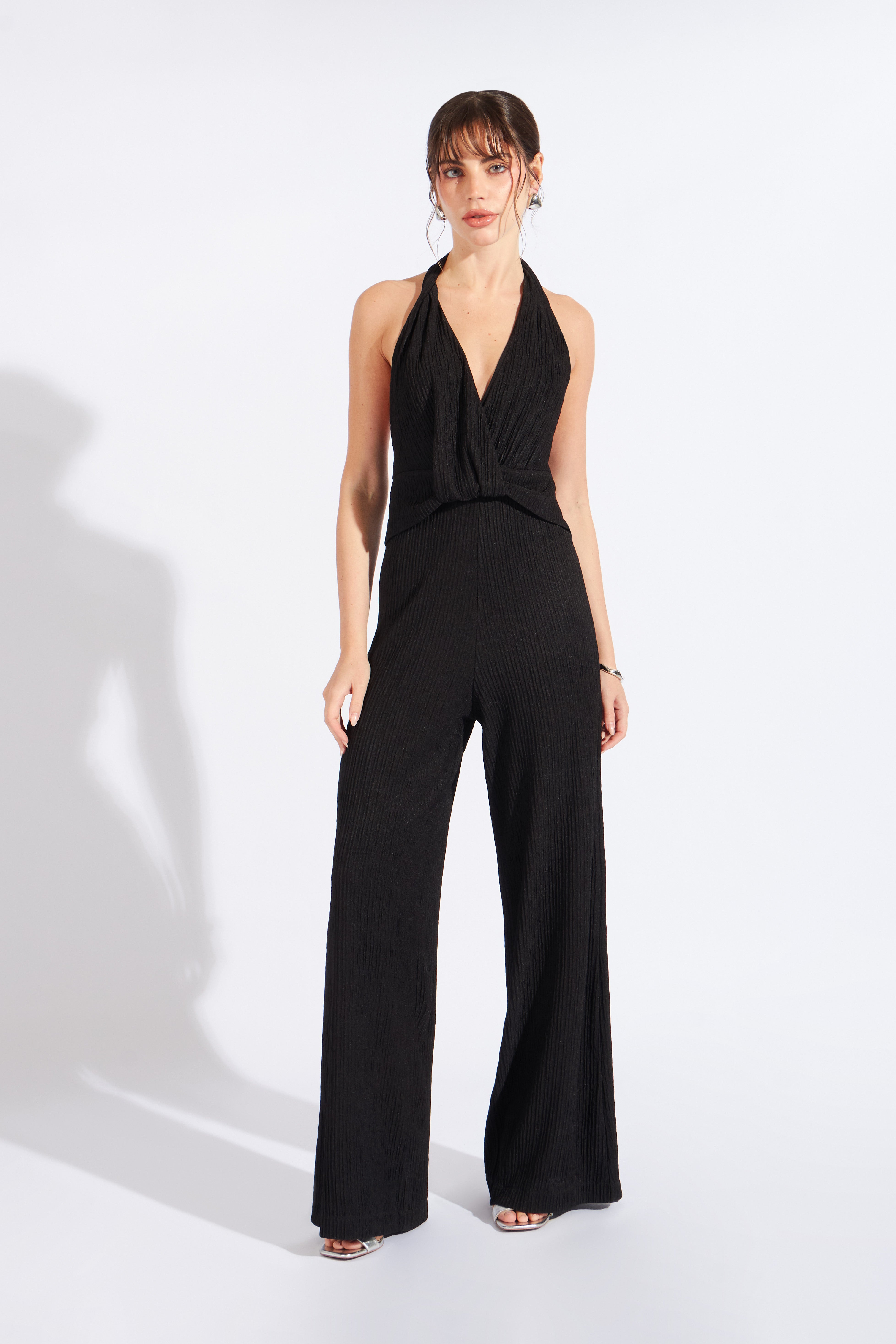 Enterizo Drapeado Halter - Negro