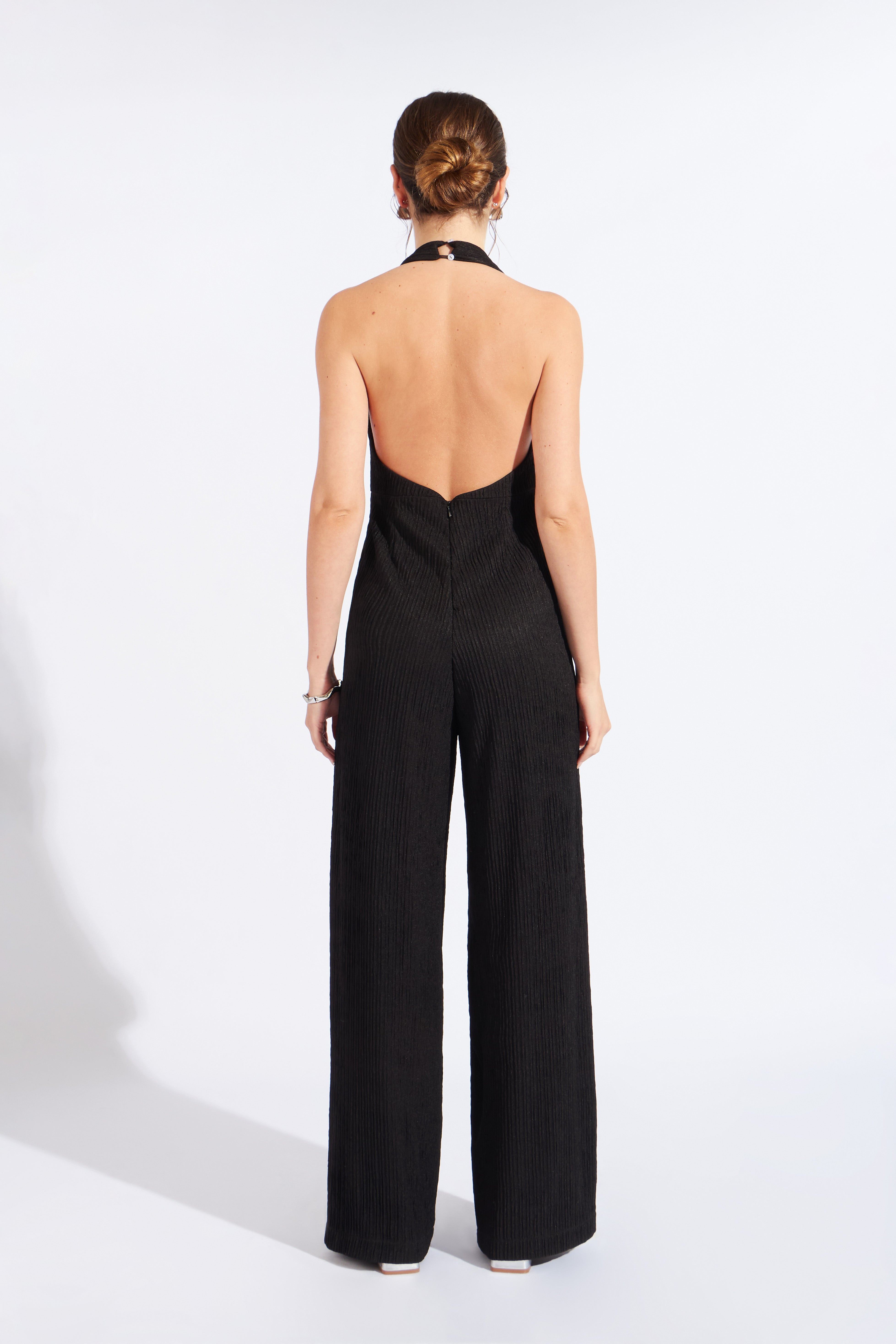 Enterizo Drapeado Halter - Negro