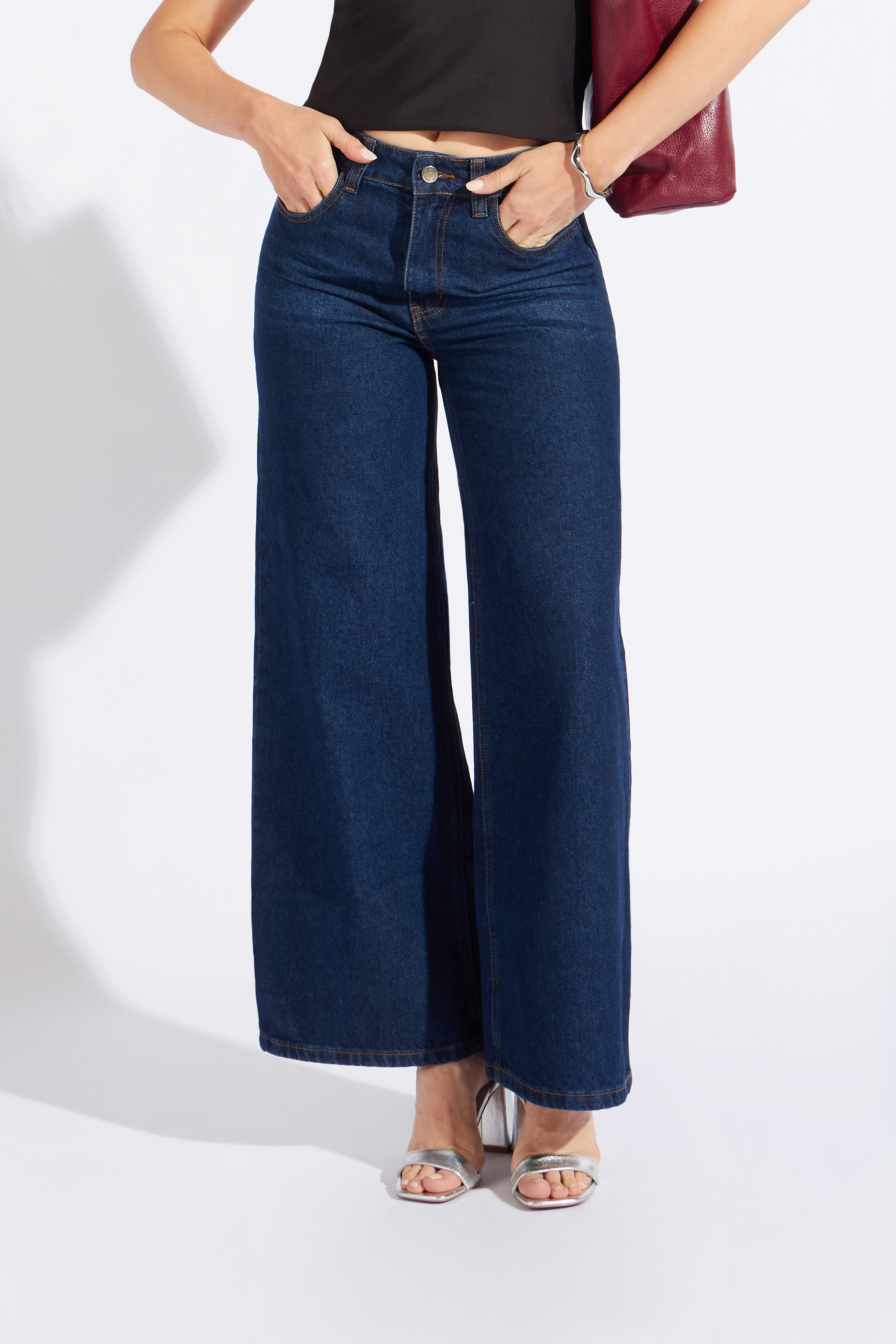 Pantalón Denim Wide 90 - Natural