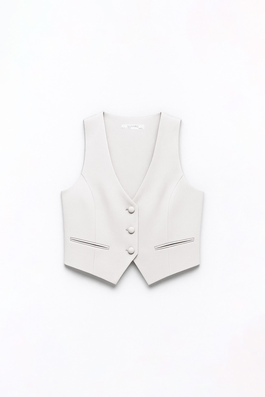 Chaleco Estructura Cropped - Perla