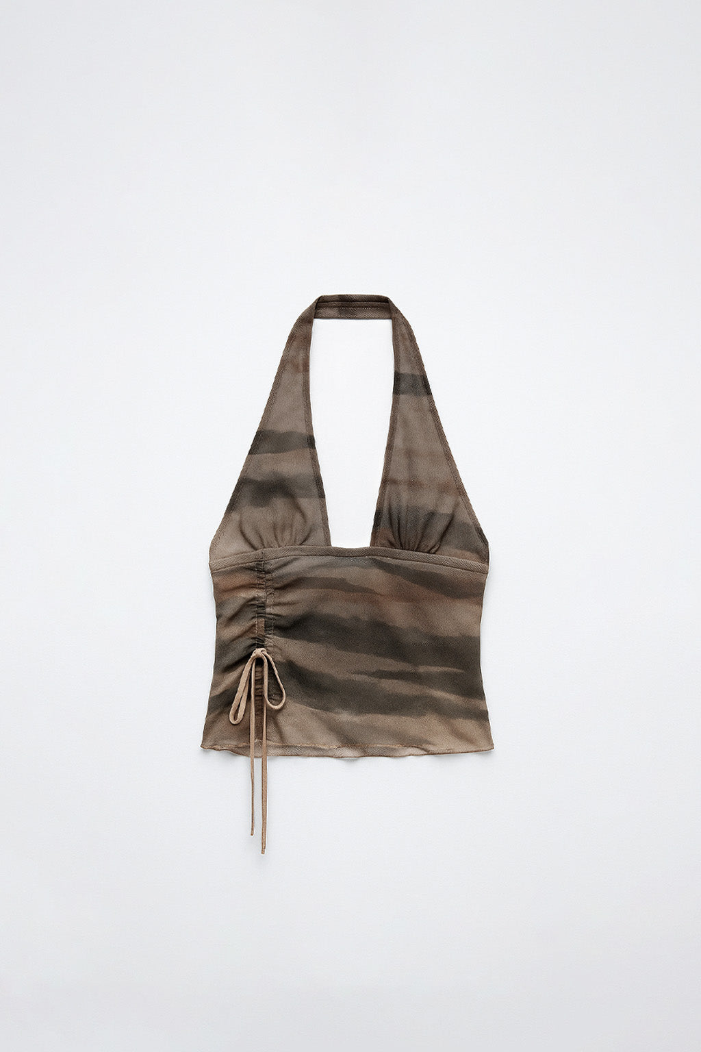 Top Halter Tulle - Verde con Ocre