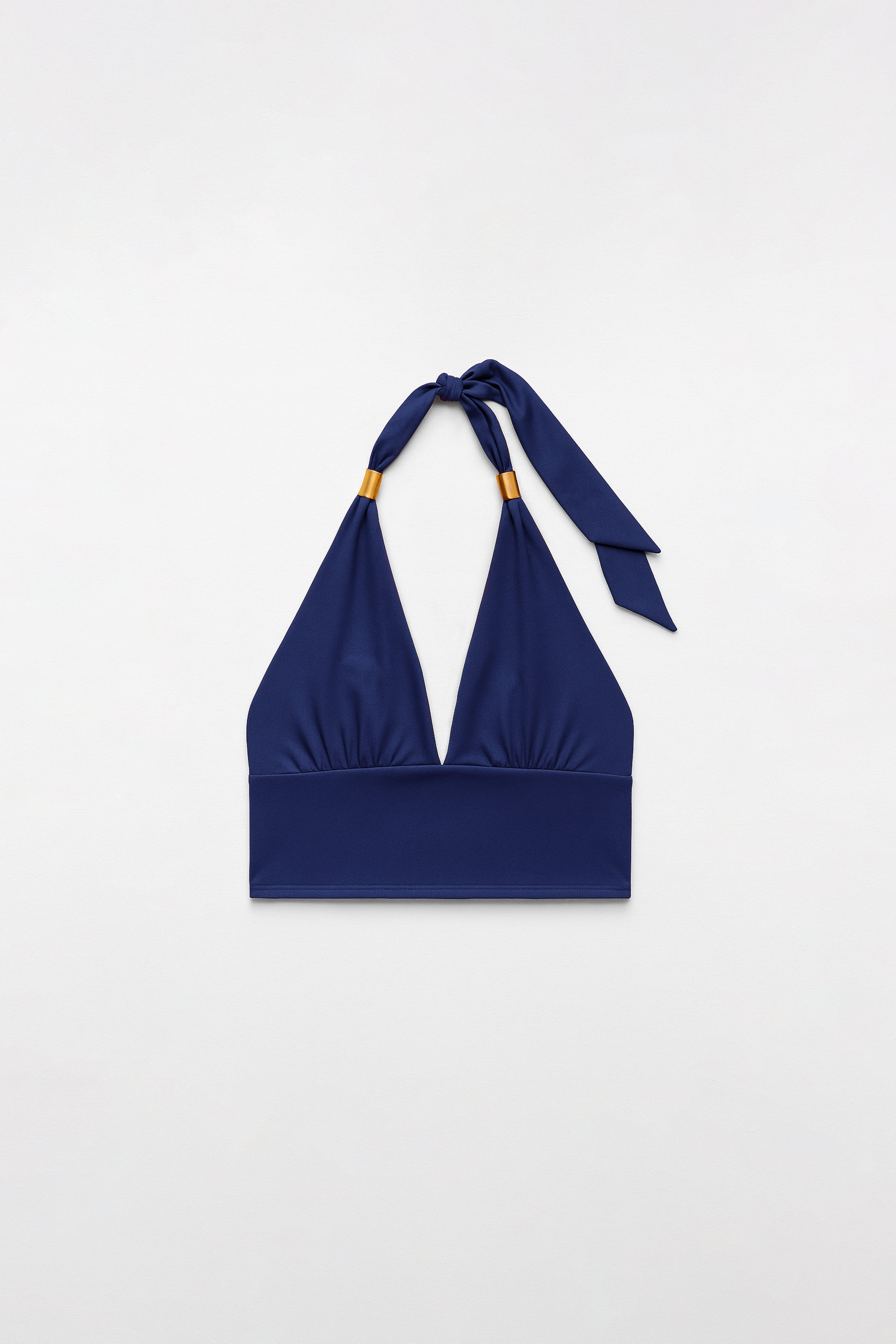 Top Halter con Adorno - Azul